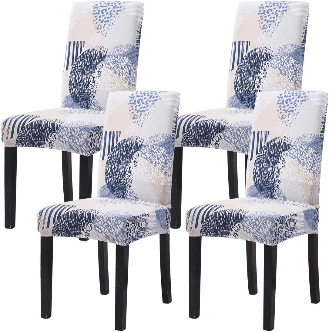 Top Brands Mecerock Fit Stretch Jacquard Removable Washable Short Dining Chair Covers Seat Slipcover for Hotel,Dining Room,Ceremony,Banquet Wedding Party (6, STKHEI)