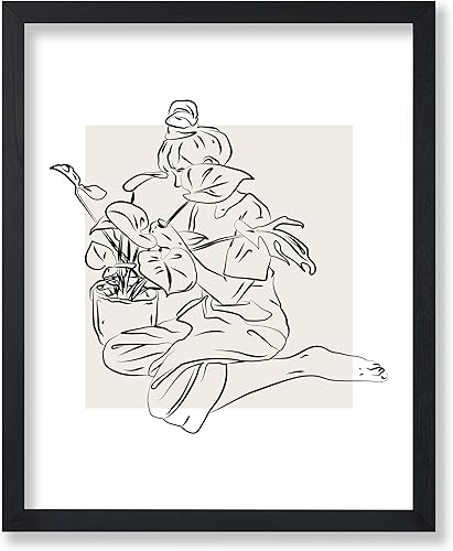 Miniatura 540 de Poster Master Póster de peonías – Estampado de flores retro – Ilustración floral – Ilustración en blanco y negro – Diseño de línea y abstracto –