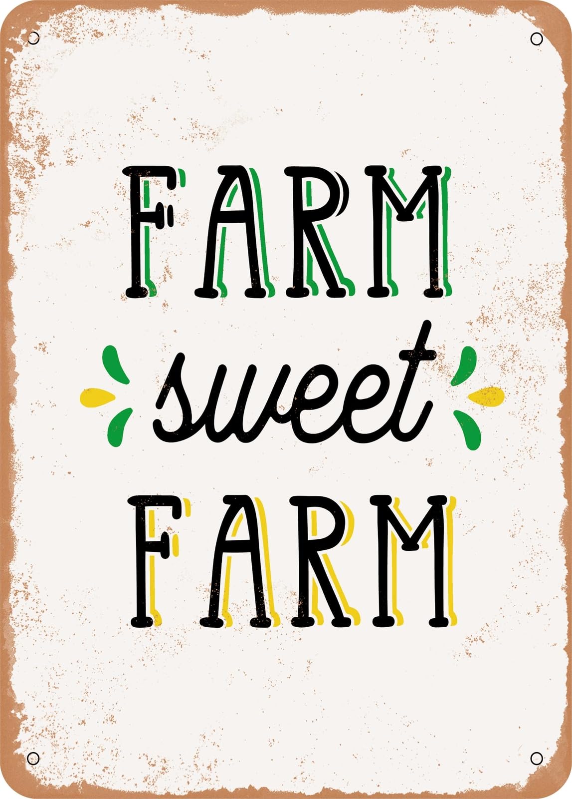 Metal Sign - Farm Sweet Farm - 2 - Vintage Rusty Look home decor