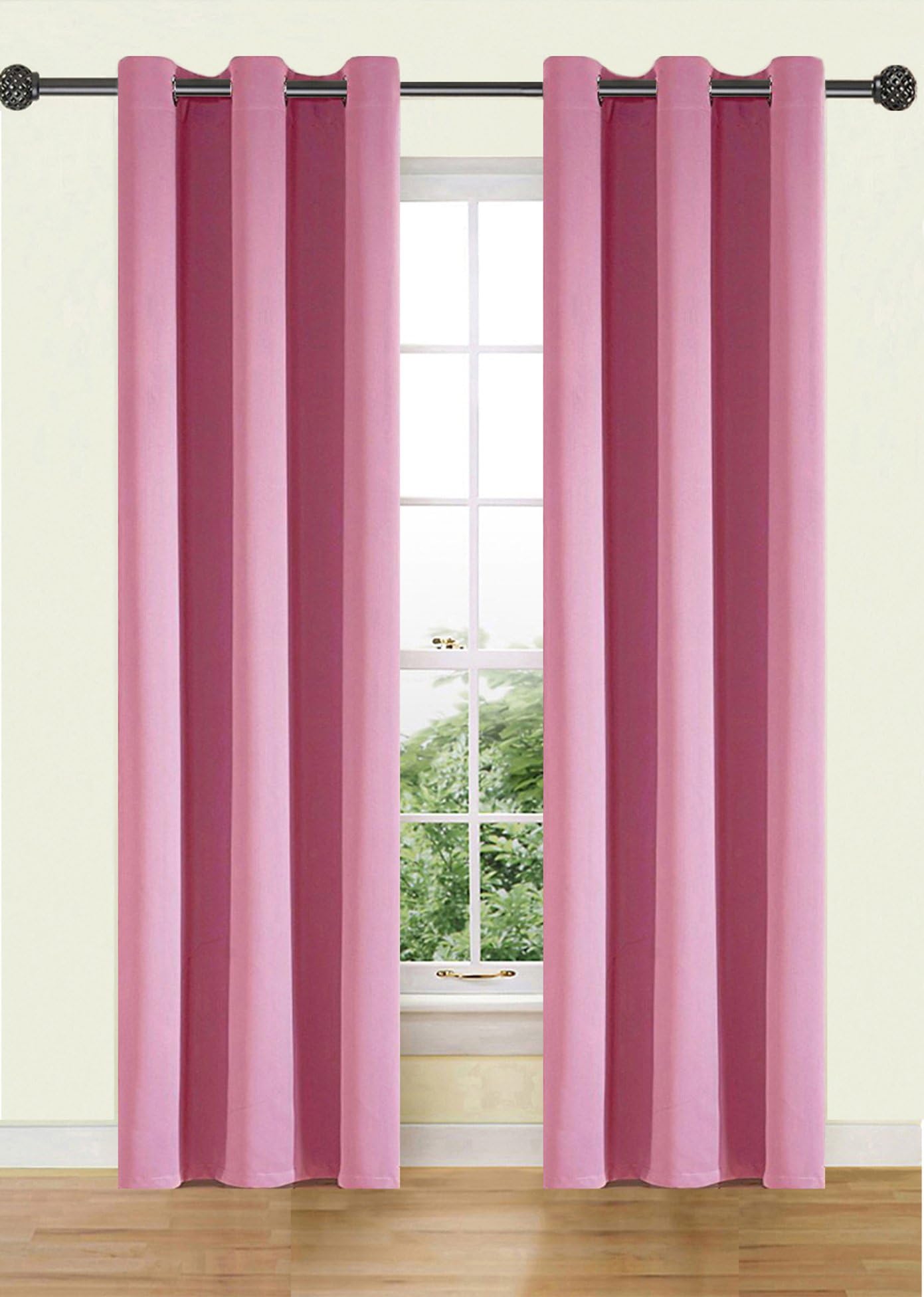 Ifblue Best Room Darkening Thermal Insulated Grommet Window Curtains -Blackout Curtains Drapes for Bedroom, Living Room, Kids Room-2 Panels 42 X 95 Inch Each, Pink