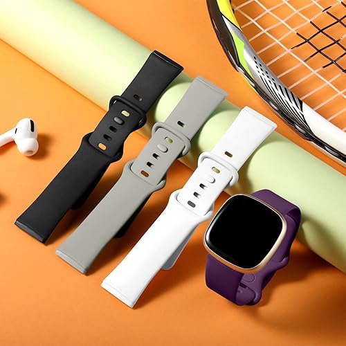 Miniatura 8 de Dirrelo Compatible con correas Fitbit Versa 34 Sense 2 para mujer, correa deportiva de repuesto suave para reloj inteligente (S,