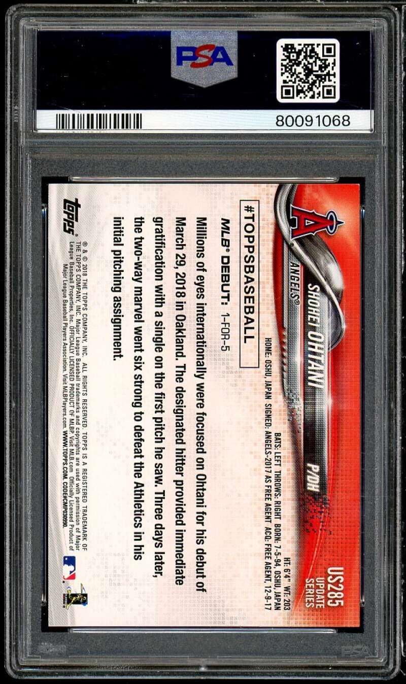 Amazon.com: Shohei Ohtani Rookie Card 2018 Topps Update #US285 PSA