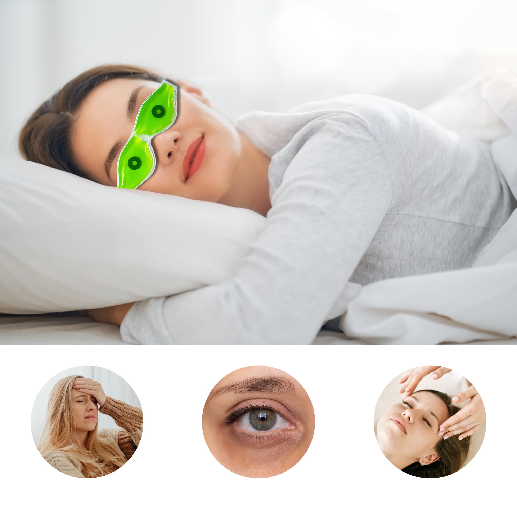 SD Enriching Beauty Aloe Vera Cool Gel Eye Mask Summer Ice Cooling Sleeping Mask for Eye Patches Remove Dark Circles Fatigue Cool Eyes Patch Pads Eye Care (Pack Of 4) - Image 5 thumbnail