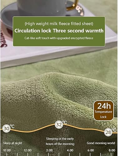 Miniatura 3 de Sábanas bajeras de terciopelo cálidas y gruesas de franela con bolsillo profundo de 9.84 pulgadas, tamaño pequeño, doble, queen, king súper king,