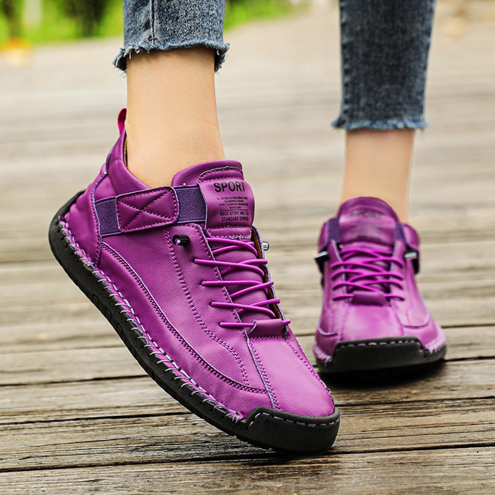 Scarpe da donna a piedi nudi casual slip on scarpe da passeggio vestibilità ampia leggere traspiranti per tutti i giorni calzature da donna grigio, Viola, 39 EU