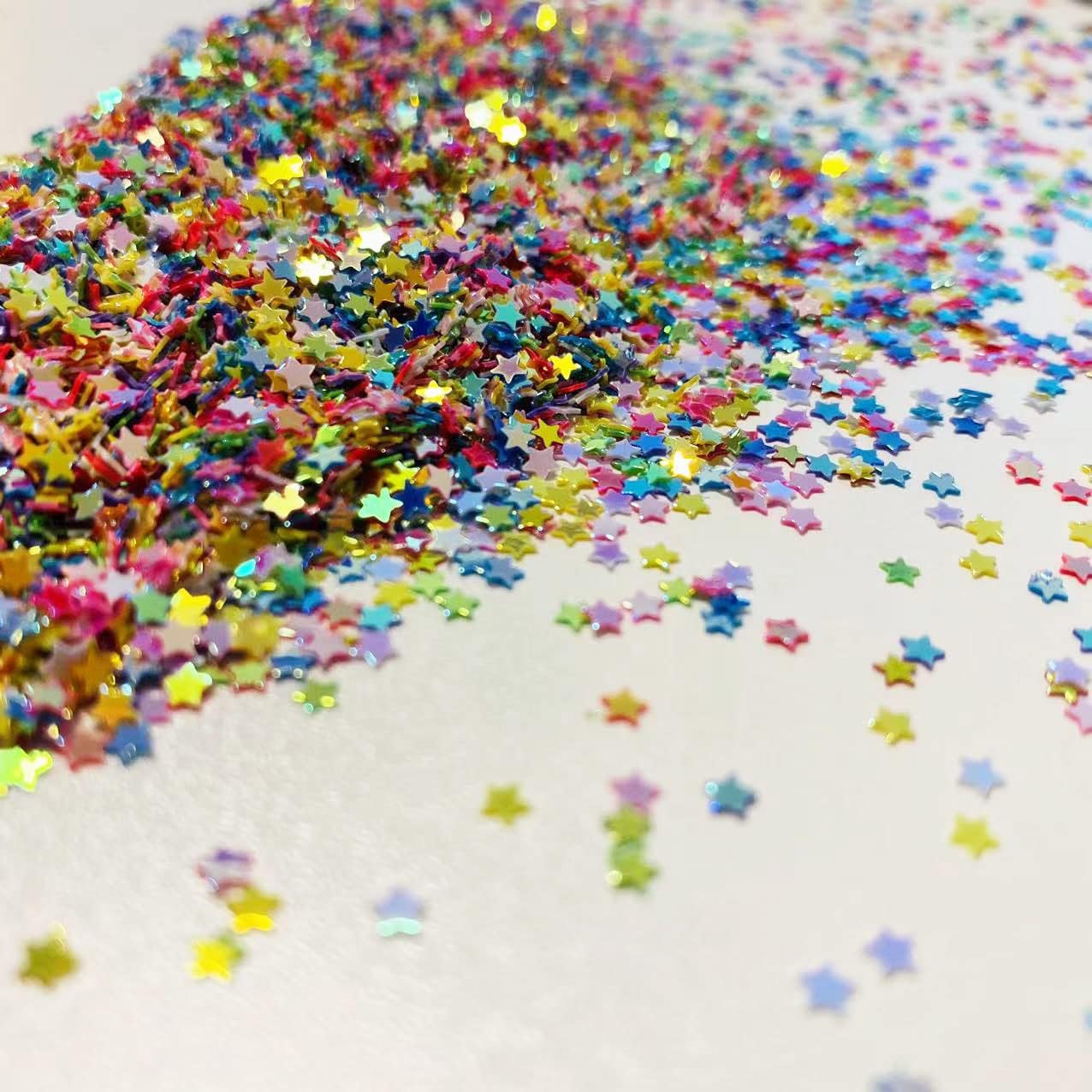 12000 Pieces 3mm Holographic Star Party Glitter PVC Confetti for Arts & Crafts Wedding Bridal Shower Birthday Valentines Party Decorations (Mixed Color)