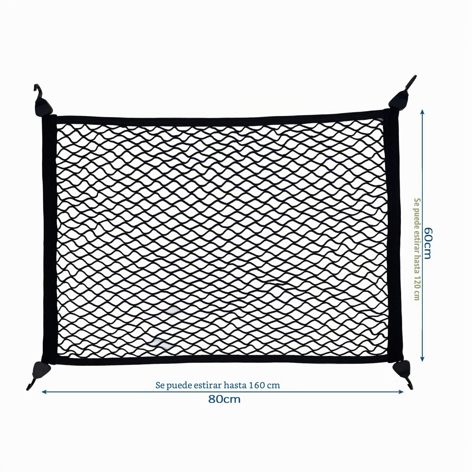 Fousenuk Red Grande para Maletero de Coche, Separadora con 4 Ganchos 80×60cm Puede Extender a 160×120cm Almacenamiento Fija, para SUV, Van, Carro Automóviles, Universal