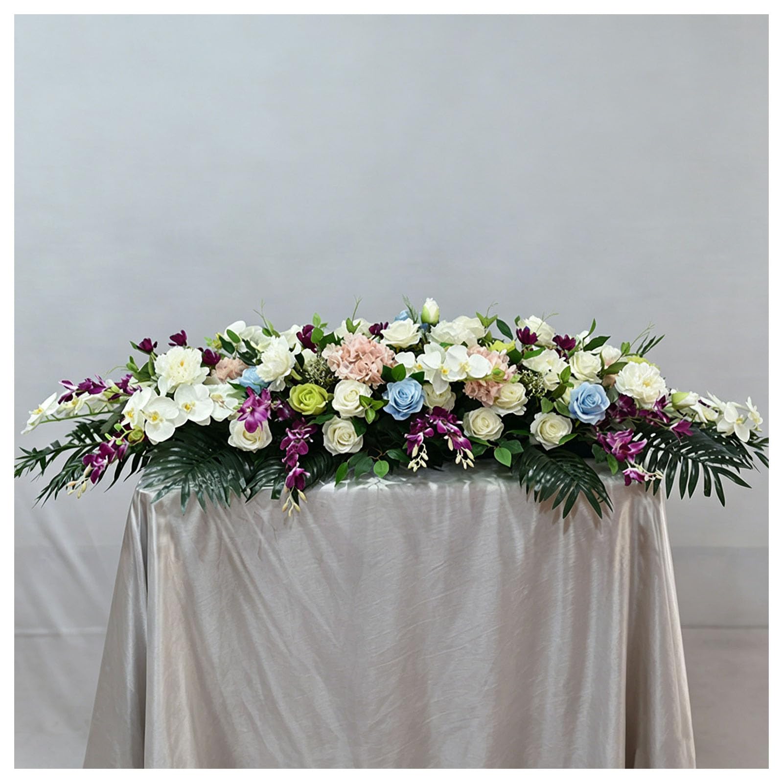 Corporate Floral Decor, Office Meeting Table Arrangement, Business Event Floral, Stylish Artificial Flower Decoration For Professional Scenes, Corporate(Size:200×40×25cm (78.74×15.75×9.84in),Color:G)
