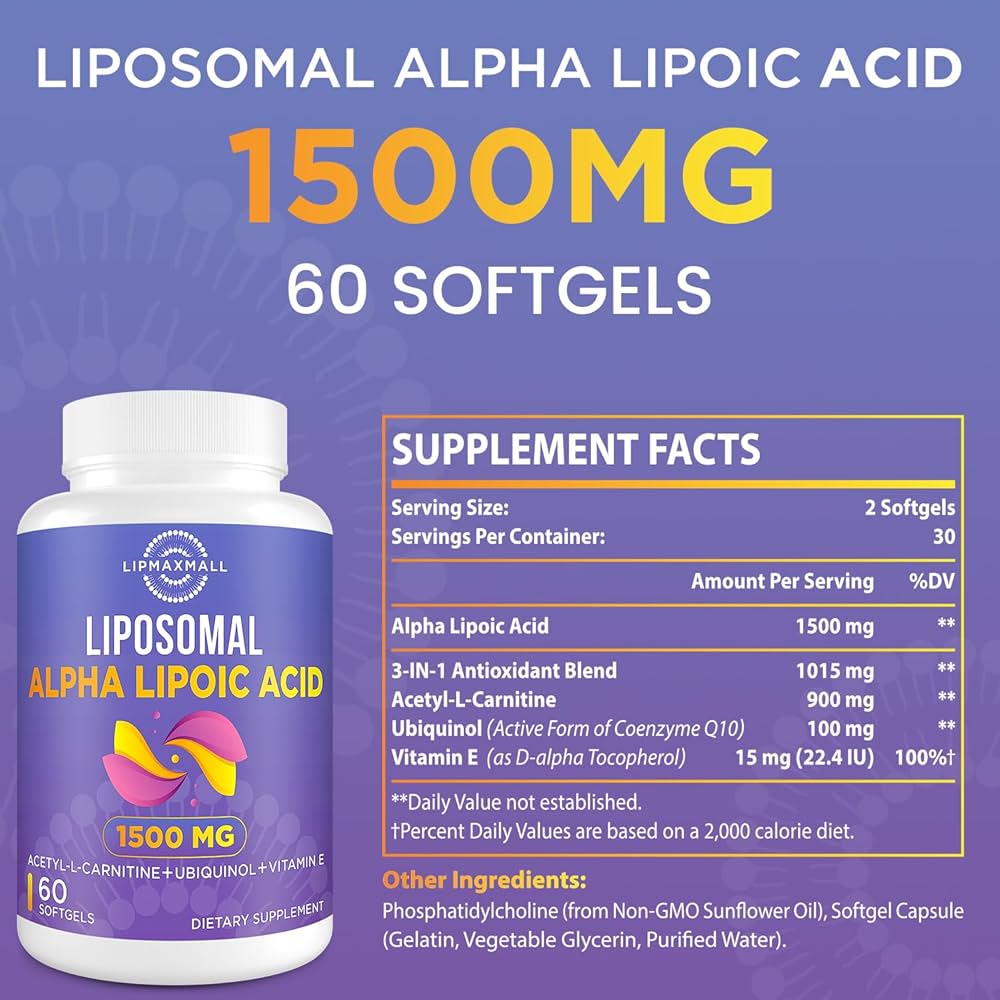 Amazon.com: lipmaxmall Liposomal Alpha Lipoic Acid 1500mg - with