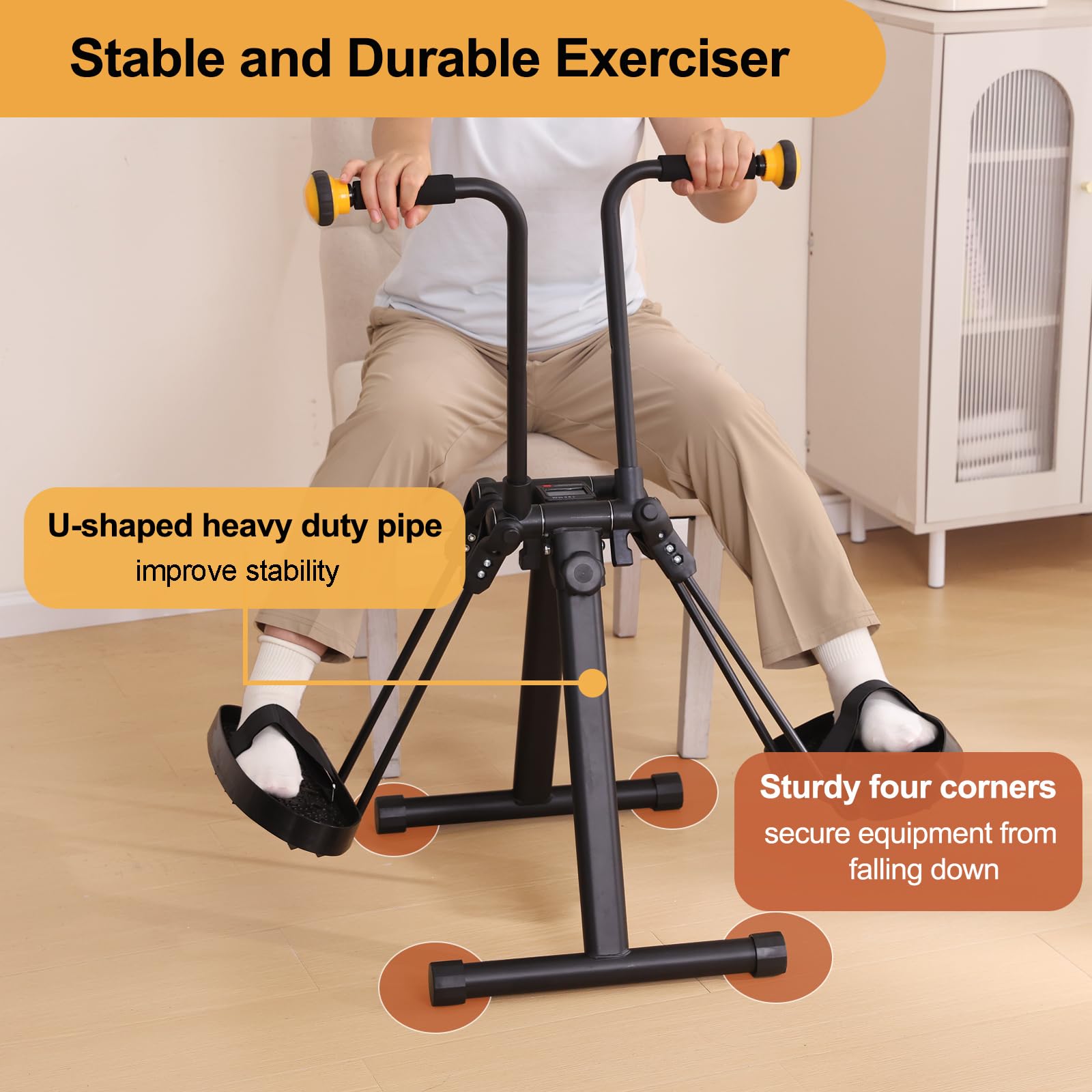 Bicicleta ejercitadora de pedales para personas mayores, equipo de ejercicio de mano, brazo y rodilla, recuperación de ancianos, bicicleta de ejercicio para todo el cuerpo, gran regalo para