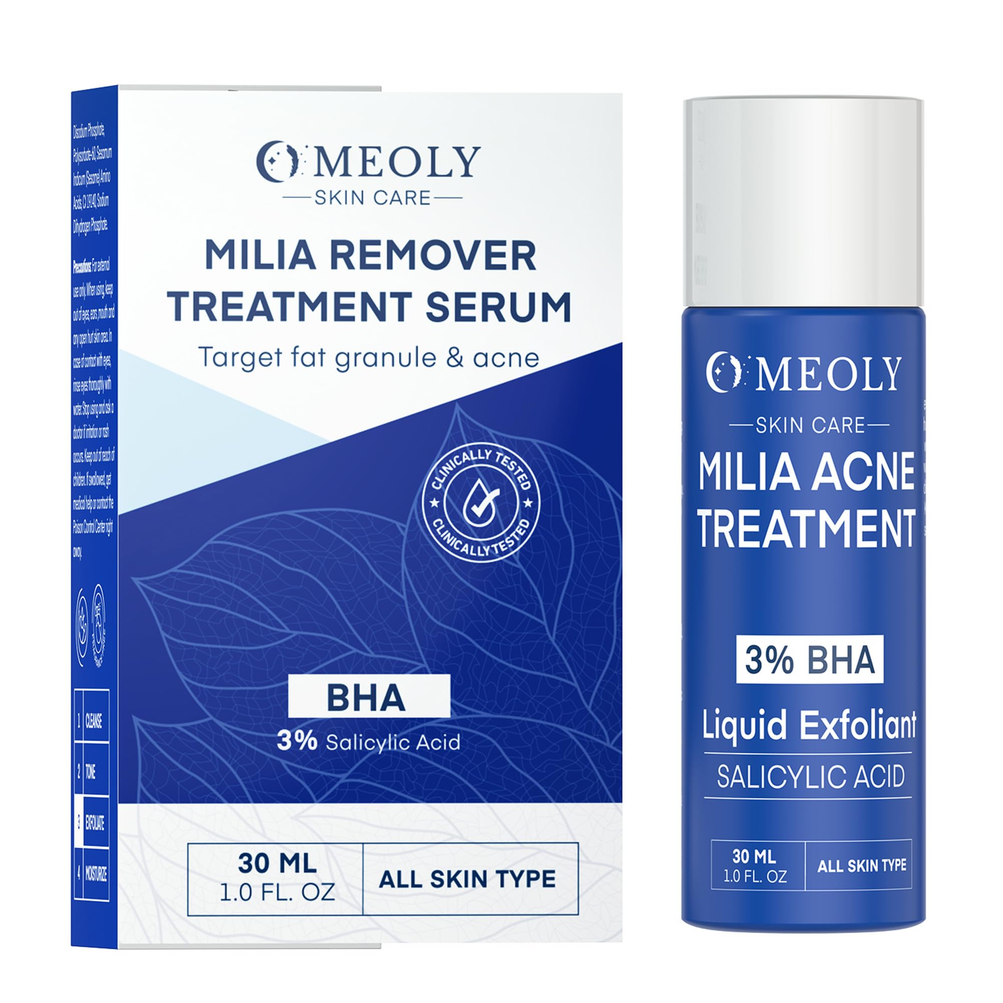 MEOLY Milia Remover treatment serum: BHA with Niacinamide for Milia Acne exfoliant Advanced formula for Men and Women