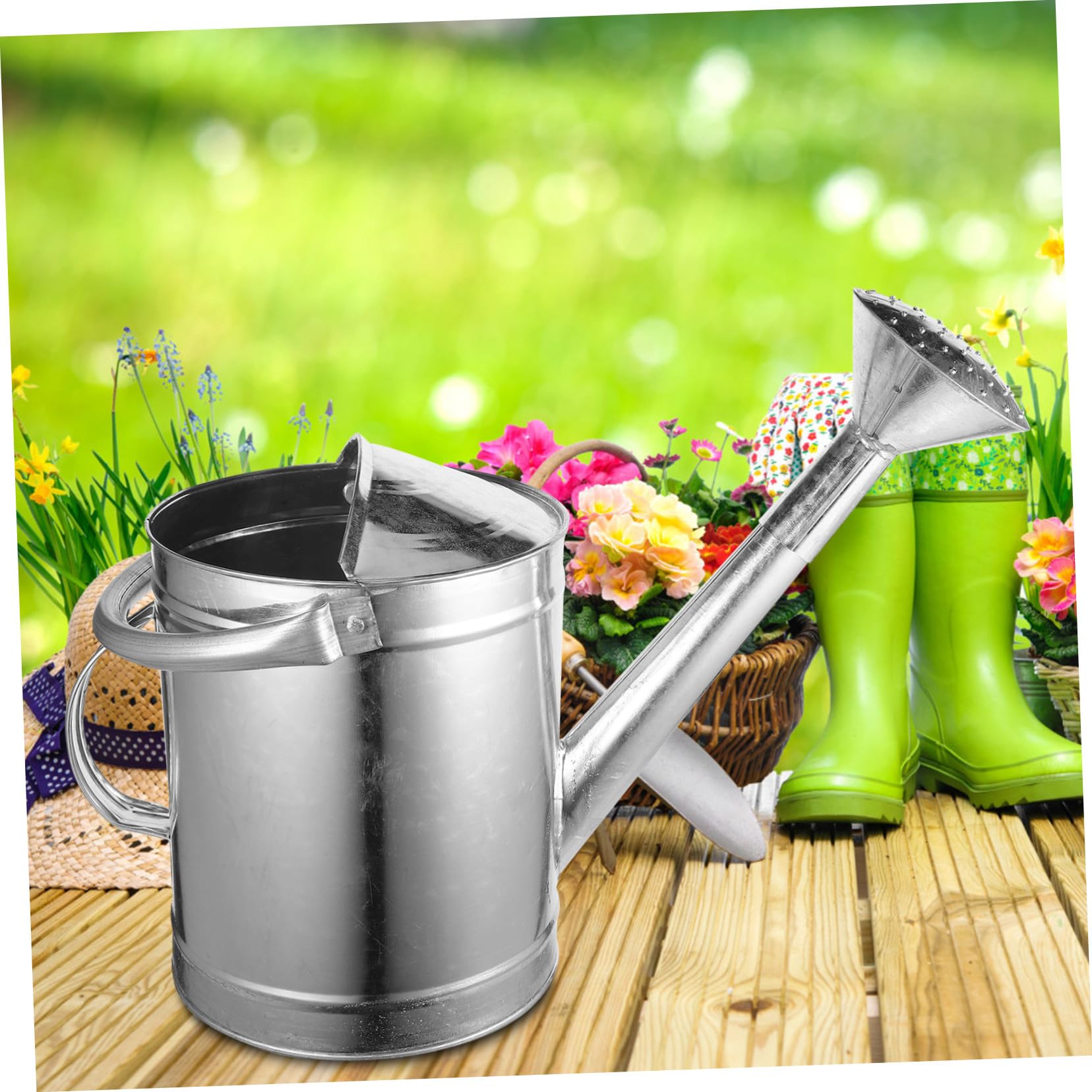 Regadera de Hierro Resistente de 5 litros para Jardín y Plantas, Boquilla Rociadora Ergonómica, Maceta de Riego para Suculentas y Plantas de Interior y Exterior Varios Estilos