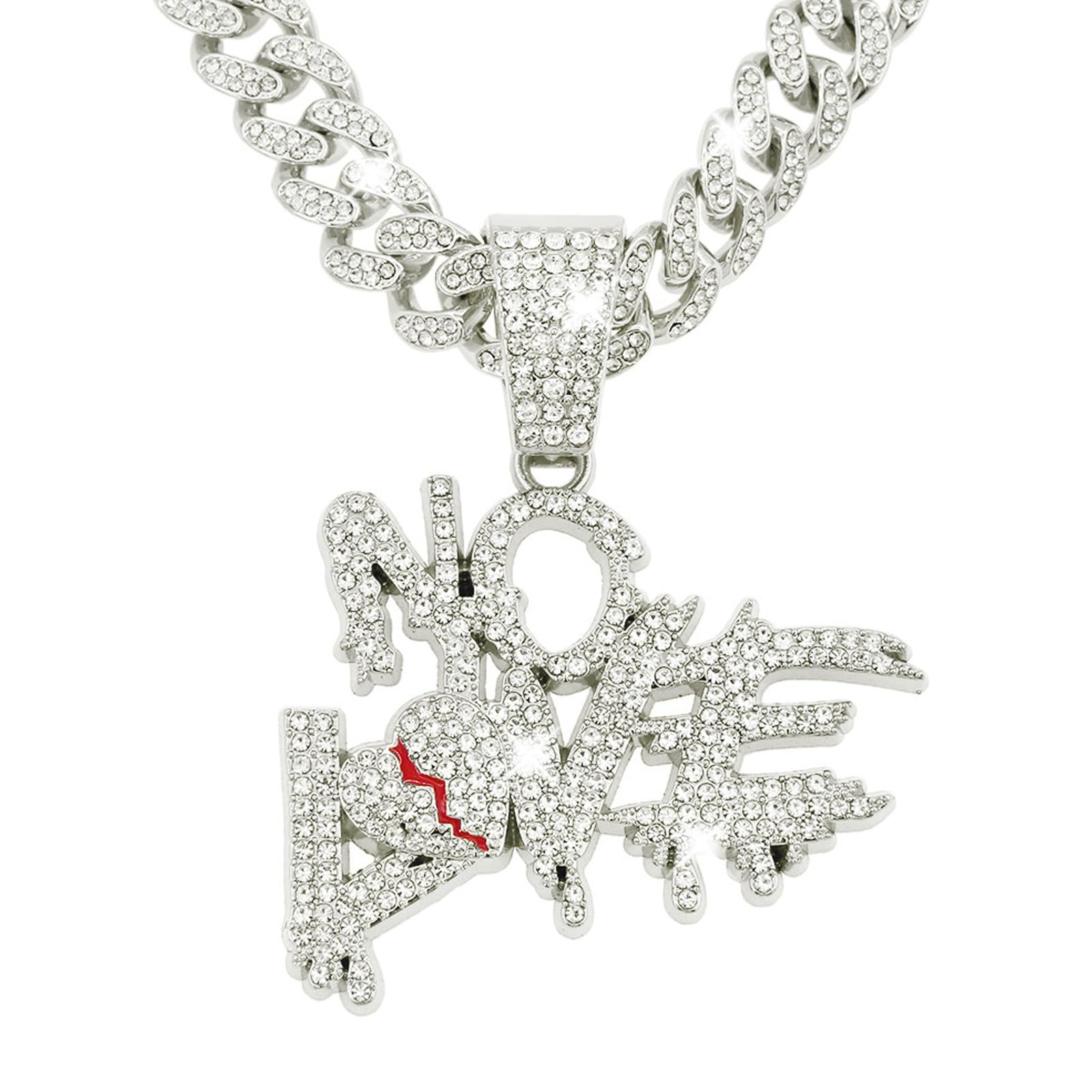 KNITUKL Iced Out Cuban Link Chain for Men, Miami Style Silver and Gold Plated Bling Necklace, Diamond Hip Hop Necklace