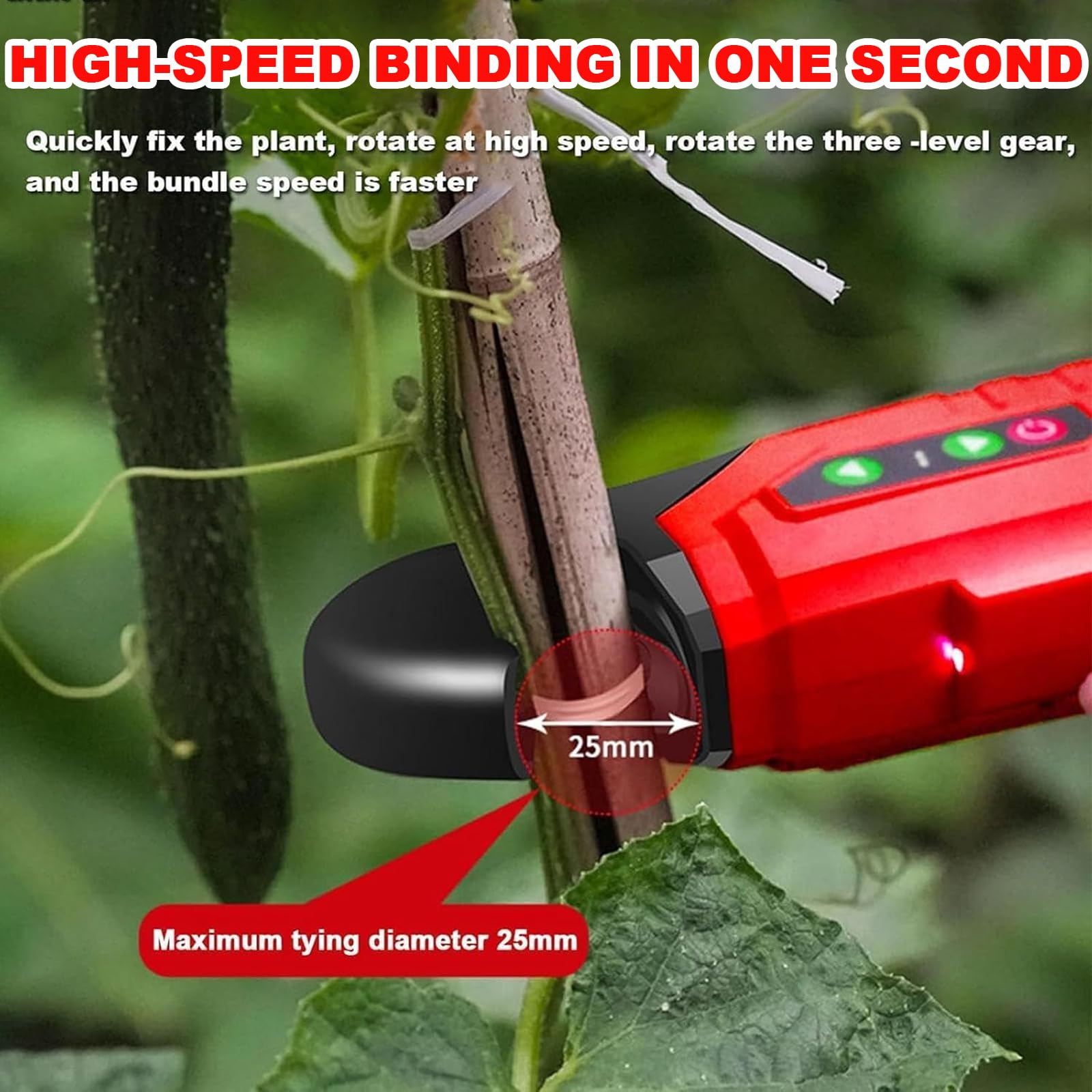 Herramienta eléctrica de cinta de viñedo, máquina de atar plantas, ajuste de 4 engranajes, herramienta de atado de jardín para tomates, pepinos, frutas, verduras, herramientas de injerto