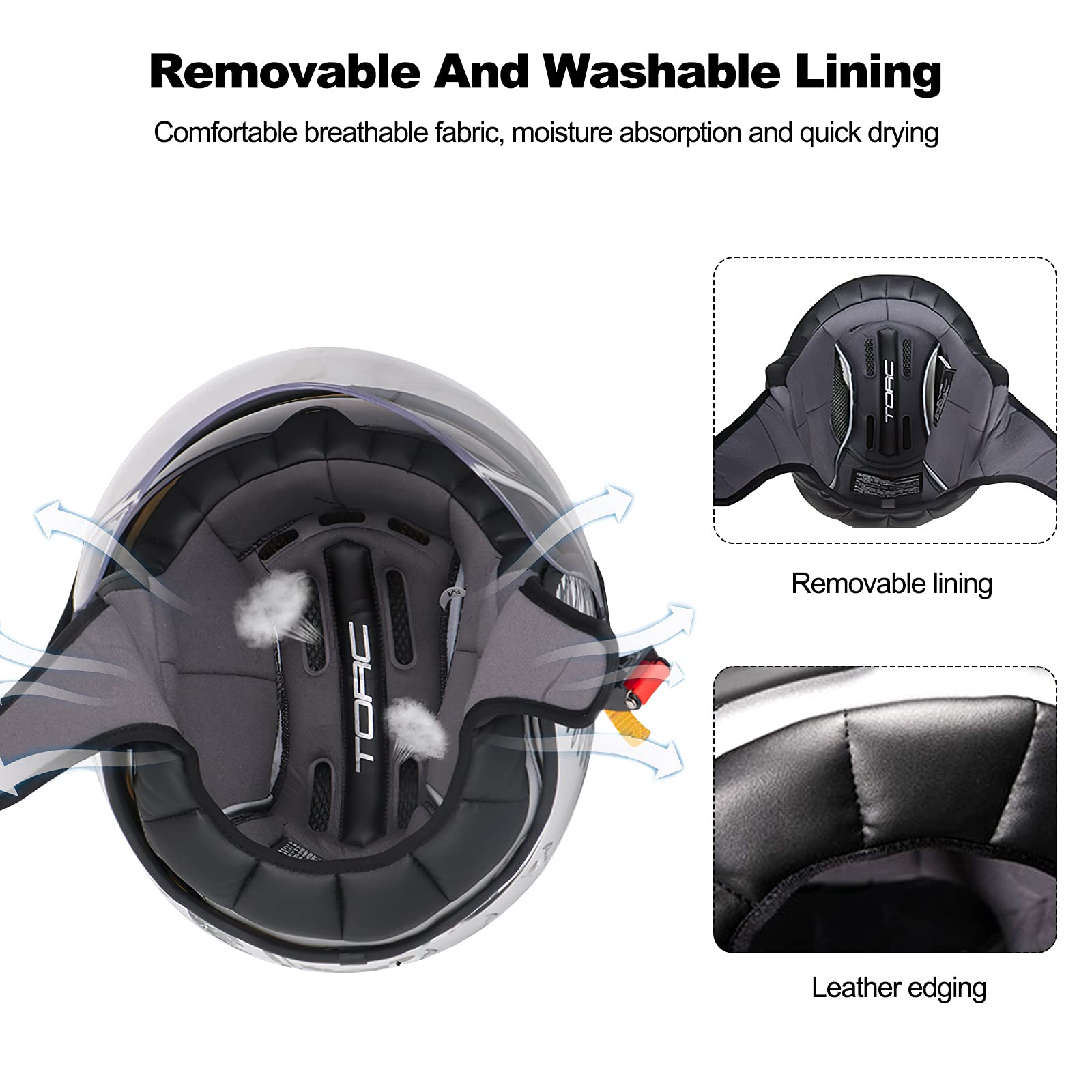 Motorradhelm, ECE 22.06-zertifizierter halboffener Helm, offener Helm, Moto und Roller, Damen, Erwachsene, Anti-Kratz-Visier