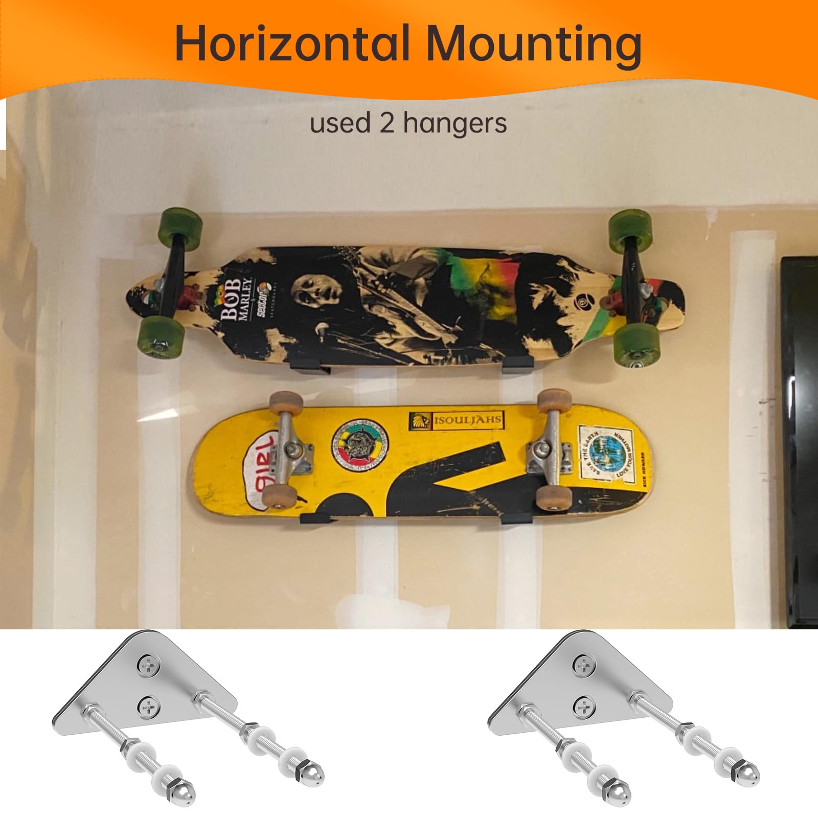 Produktbild von Skateboard Halterung Skateboard Wandhalterung – Modernes Design Für Skateboards & Longboards Skateboard Halterung Wand