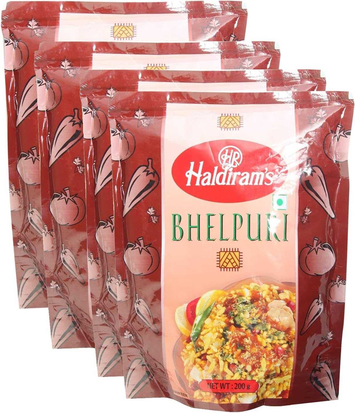 Haldiram’s Savory Snacks – Easy to Carry Anywhere – Crispy, Crunchy & Spicy – Delicious Indian Namkeen Snacks – Made With Authentic Taste – Enjoy At Tea Time (Bhel Puri, Pack of 4)