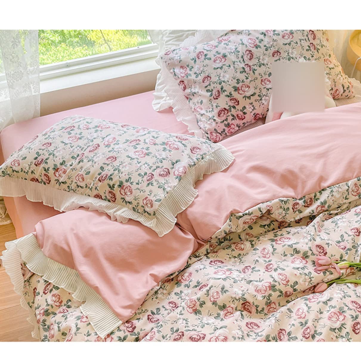 ローズ柄　布団カバー4点セット Amazon｜[OceanMap] 布団カバー4点セット 姫系 ローズ 薔薇柄 花