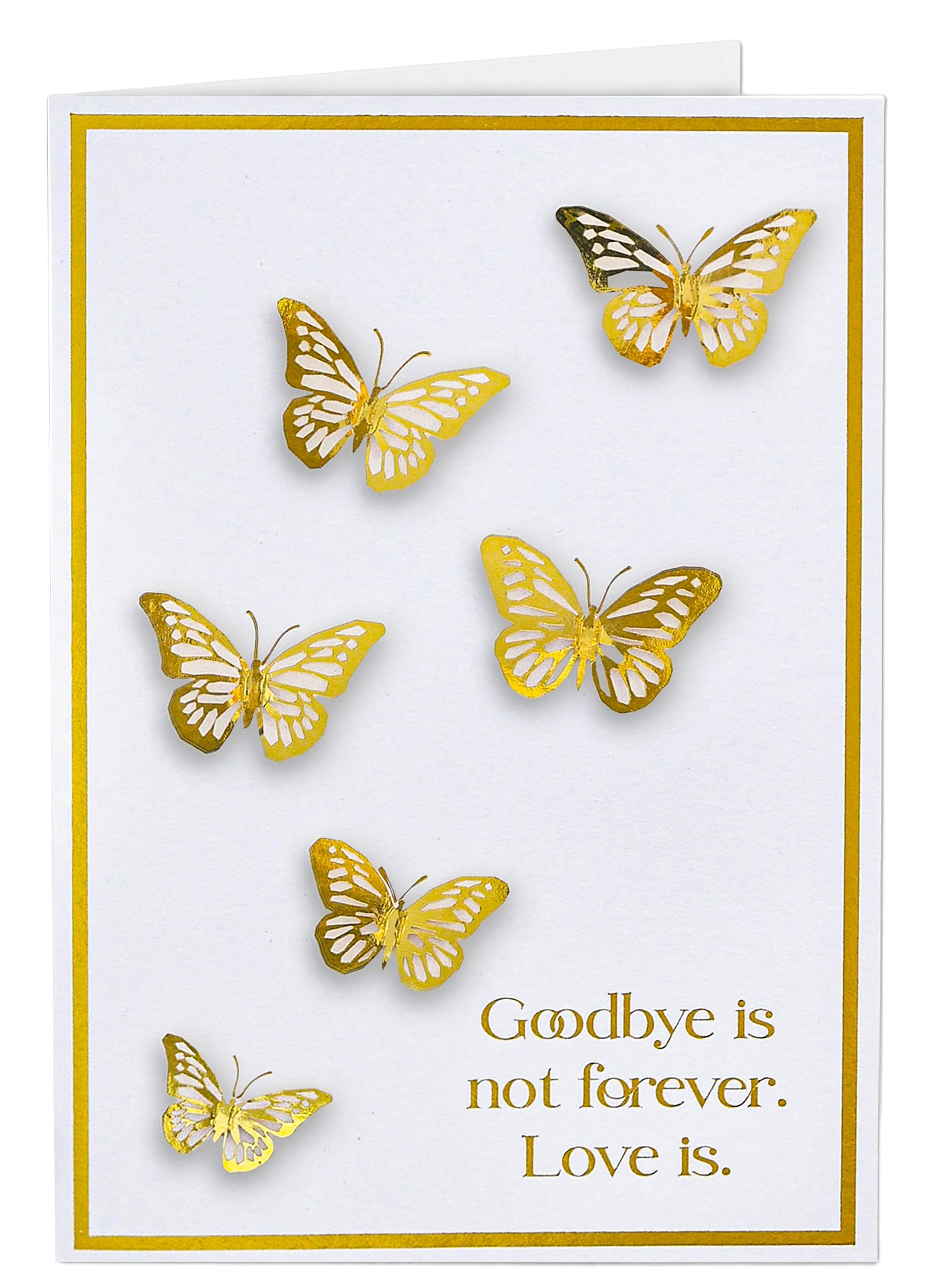 Joli Coon Premium 3D Sympathy card - Handmade Sympathy card Butterflies with Fine-art paper envelope and seal sticker - 17 x 11,5 cm