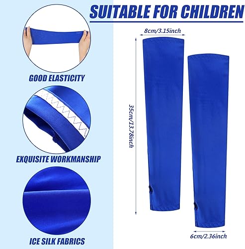 Miniatura 4 de 10 pares de mangas de brazo para niños, mangas de brazo para niños, protección solar UV, mangas de compresión deportivas juveniles (varios colores),