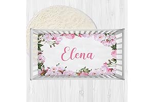 Personalized Rose Pink Baby Crib Sheets with Name