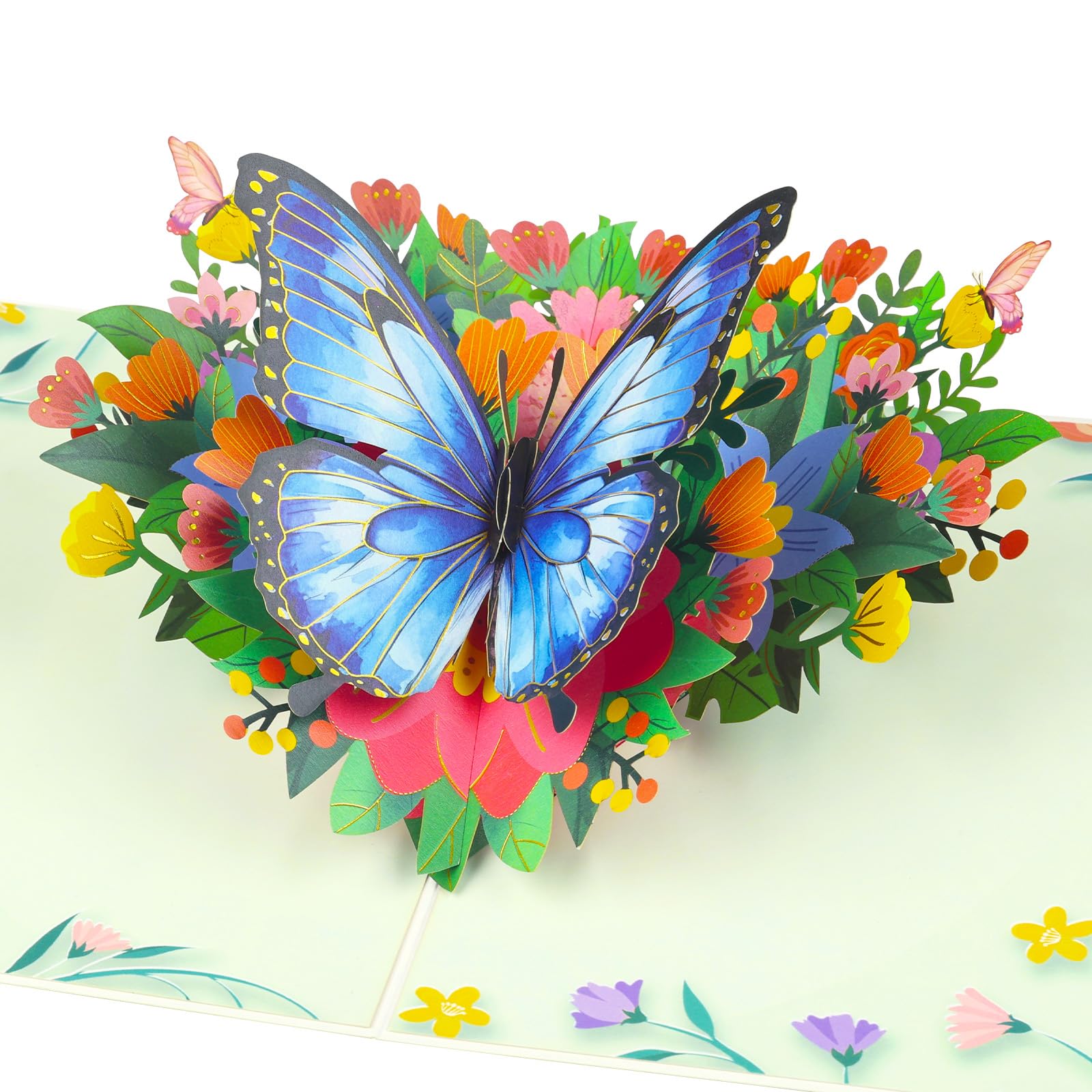YooxArmor Butterfly & Flower 3D Pop Up Birthday Card for Women with Envelope,Handmade Floral Greeting Card for Mother’s Day,Birthday,Anniversary,Valentine’s Day,Thank You Gift for Her Mum Wife