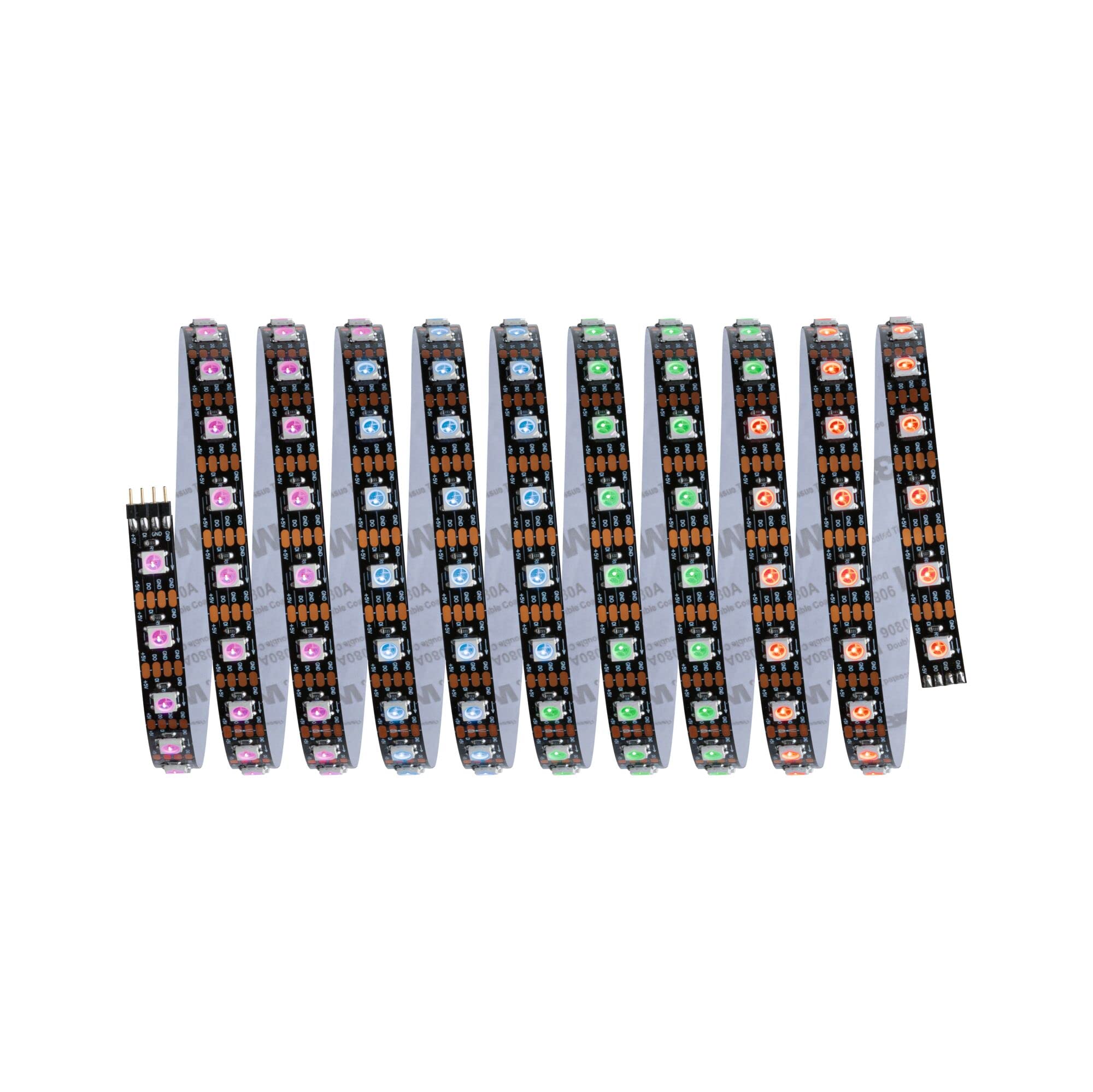 Paulmann 78887 Strip LED Set 3 m Dynamic Rainbow RGB IP20 12V DC incl. 1x5 Watt dimmerabile bianco plastica 5 W, 3m
