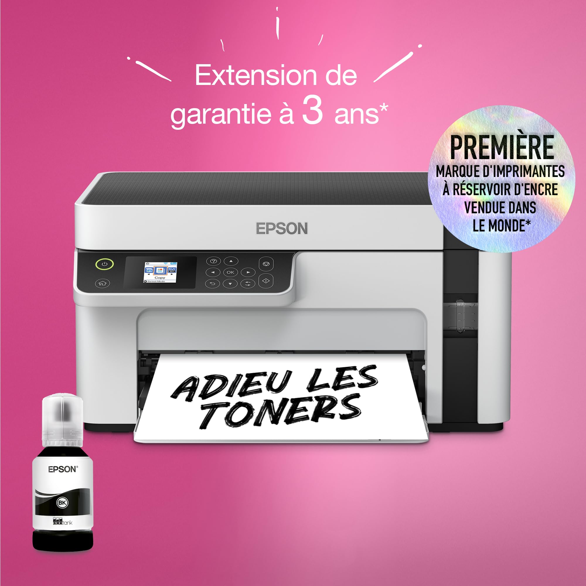 EPSON EcoTank ET-M2120 | Imprimante multifonction - Réservoir haute capacité - Économisez jusqu'à 200€, 15ppm, sans fil, impression mobile, économe en énergie, recharge facile, 1440x720 DPI