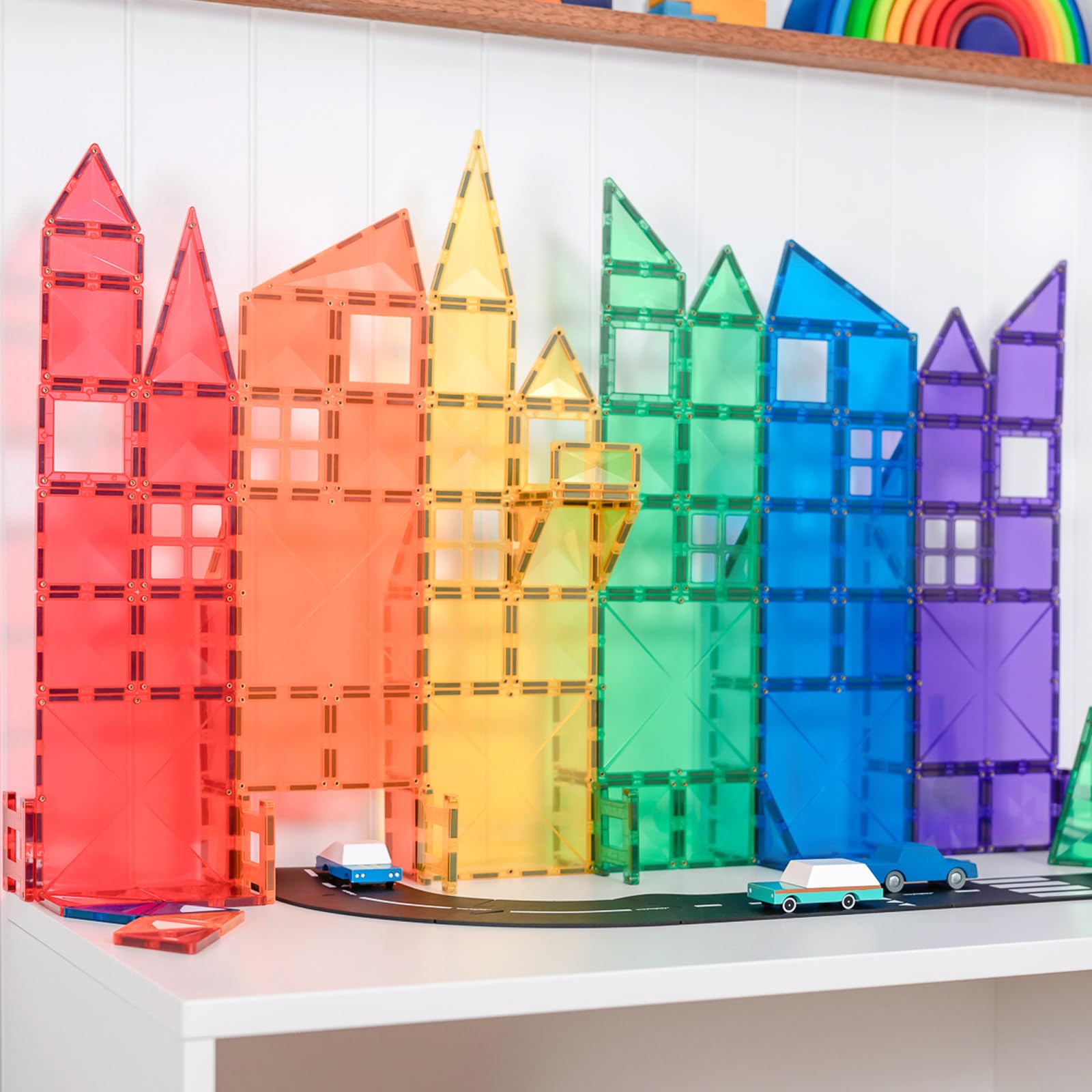 CONNETIX Magnetbausteine Regenbogen Kreativpaket, 102 Stück