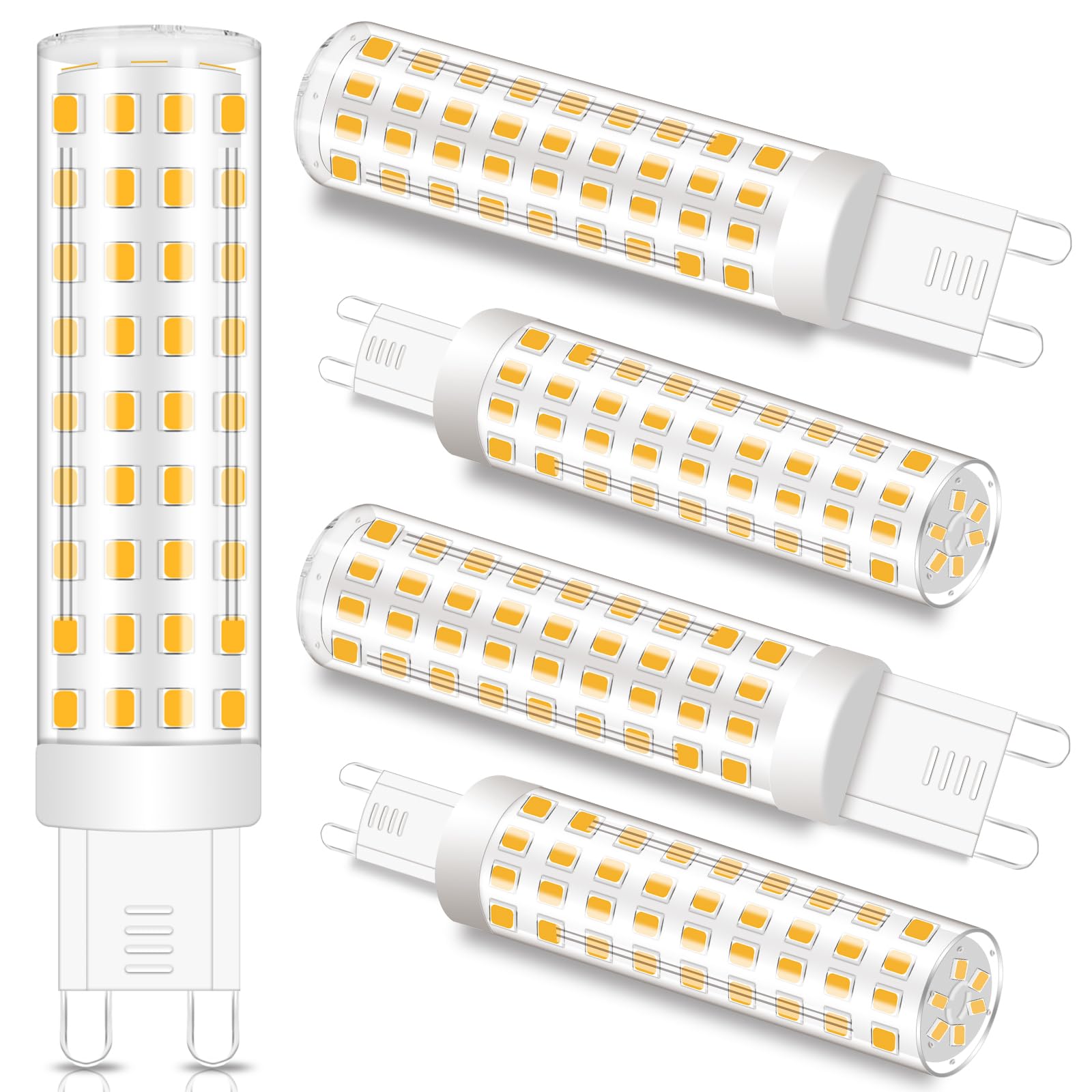 ZHENMING G9 Led Bulbs 100W Equivalent Warm White 2700K,10W 1000LM, AC 220-240V No Flicker, Energy Saving G9 LED Not Dimmable, Light Bulb for Decor Home Chandelier, Ceiling Lights, 5 Pcs — image 1
