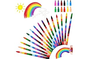 Stackable Crayons, Bulk 30 Pack, Rainbow Party Favors Crayons