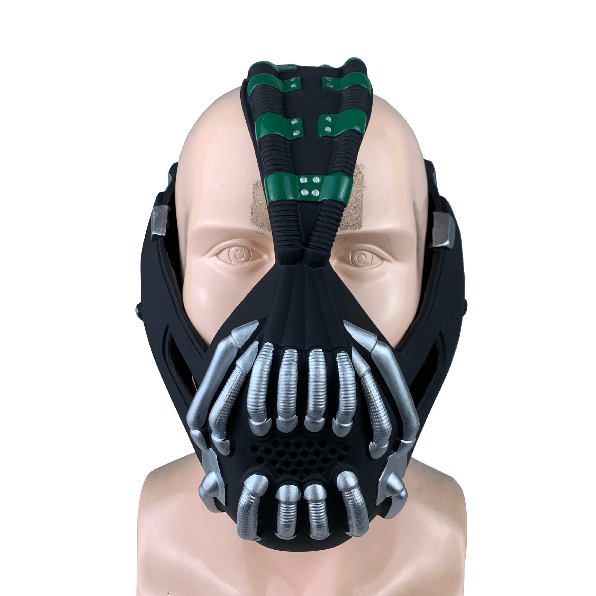 BaronHong Bane Mask Destroyer Face Masks Dark Knight Rises Movie Character Cosplay Prop Costume Accessories(green-silver,M)