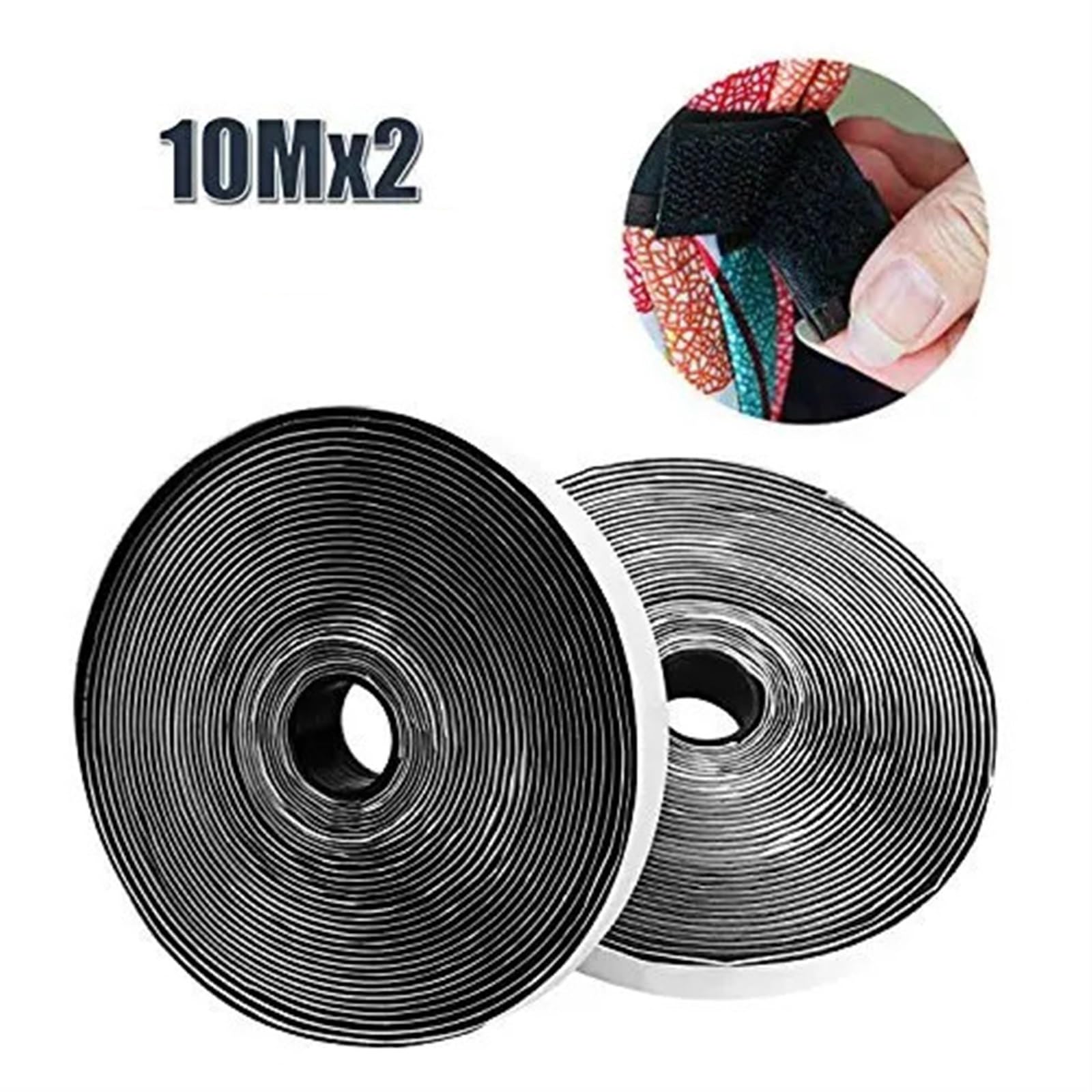 Adhesivo Fuerte Hook Y Loop Cinta adhesiva autoadhesiva de 2 ganchos y bucle 10M, cinta alta resistencia, reutilizable doble cara(White 10Mx30mm)