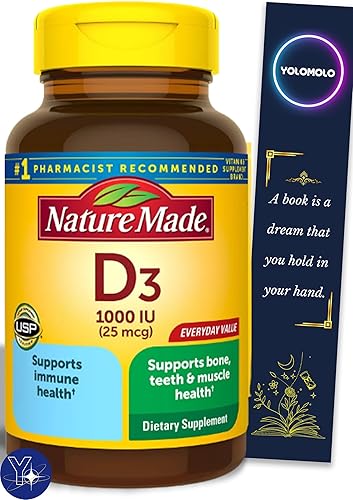 Cápsulas blandas de vitamina D3 de 1000 UI (25 mcg), suplemento dietético hecho por la naturaleza para apoyo a la salud ósea e inmunológica, 500