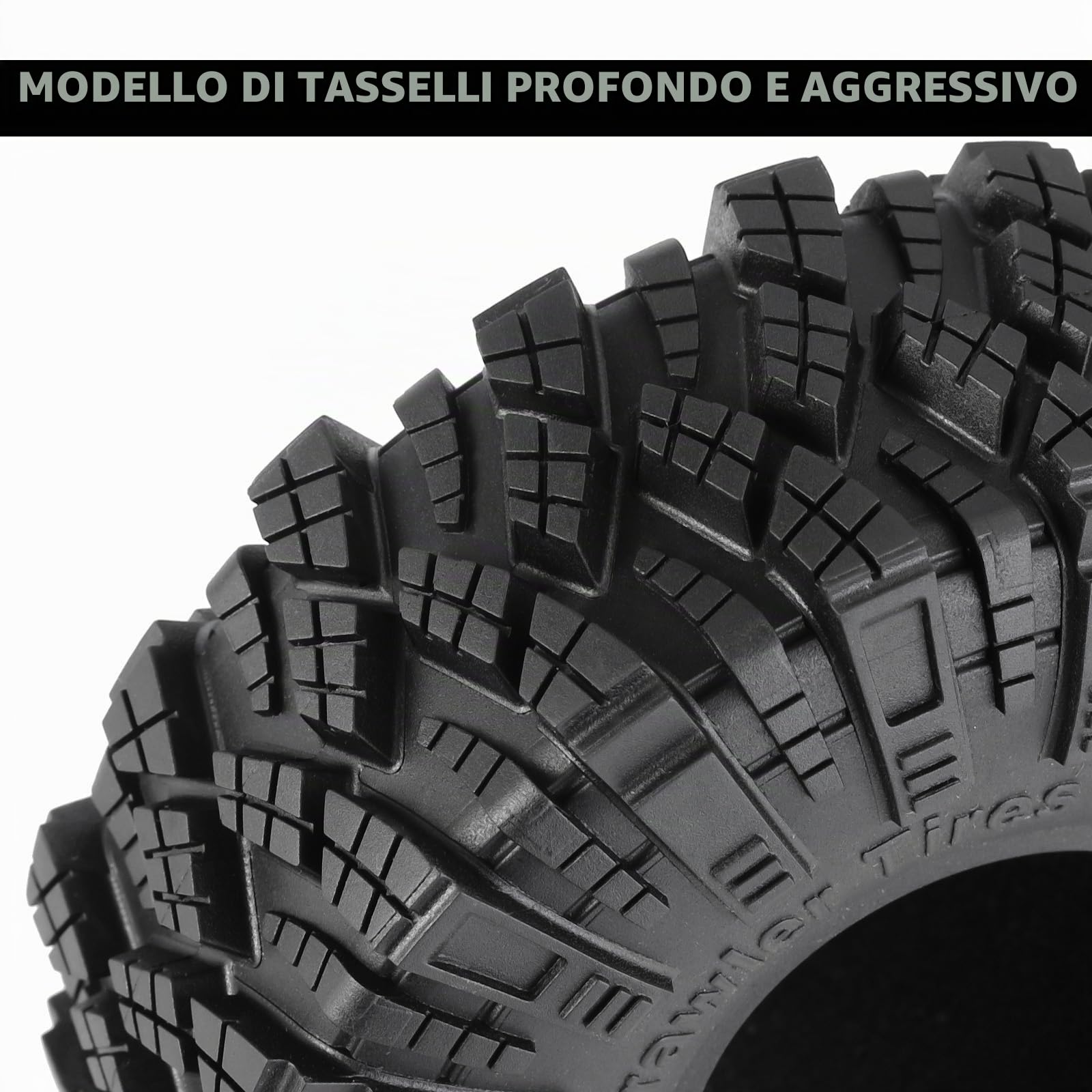 INJORA Pneumatici Mud Terrain 1.9 Kraken Claw per Axial SCX10 PRO UTB18 TRX4 Redcat VS4-10 Redcat Gen 8 7 PRO Enduro FCX10 1/10 RC Crawler Car, 4PCS