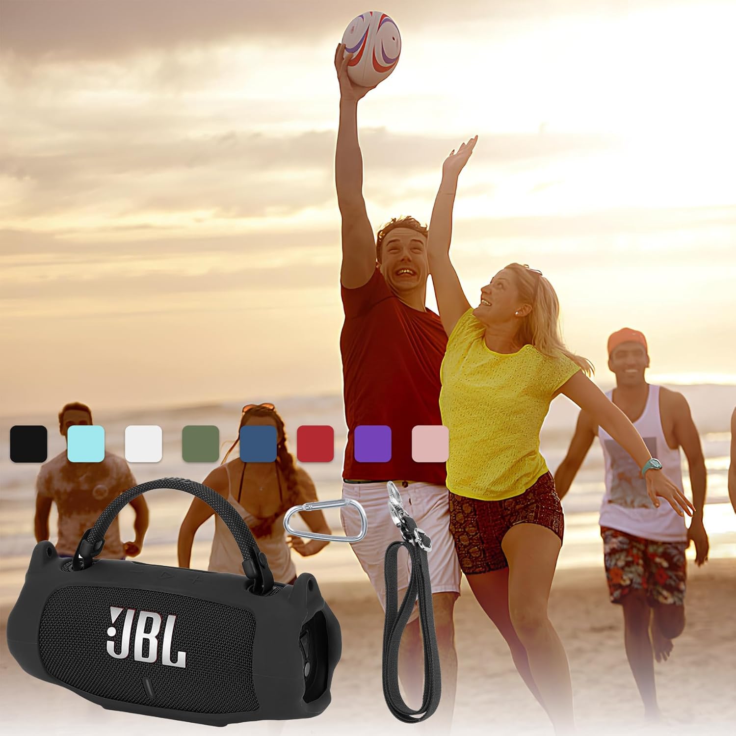 Silicone Cover Compatible with Charge 6 Portable Waterproof Drop-Proof Speaker (Purple) - Image 9