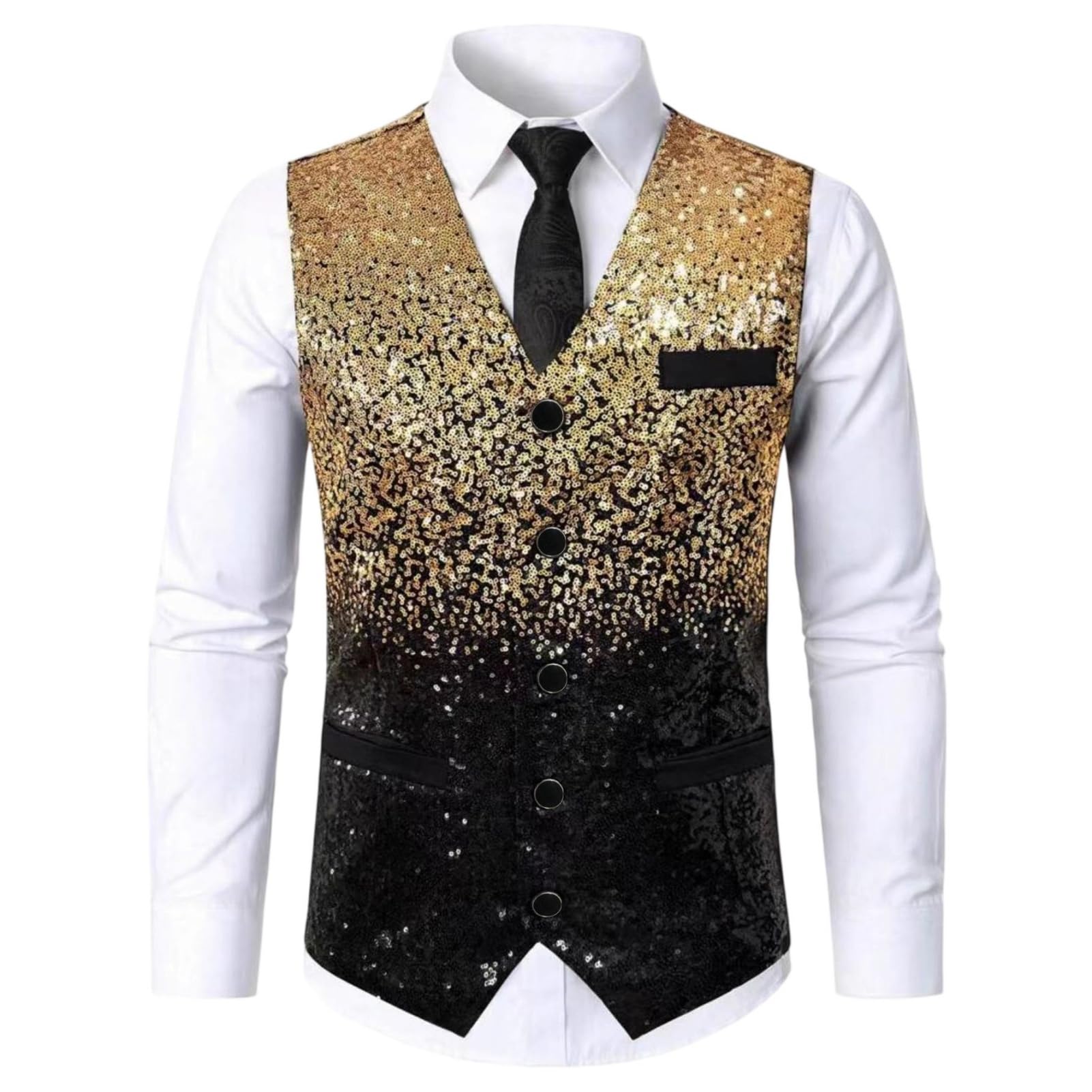Chaleco de traje ajustado brillante y elegante de sastrería moderna 7