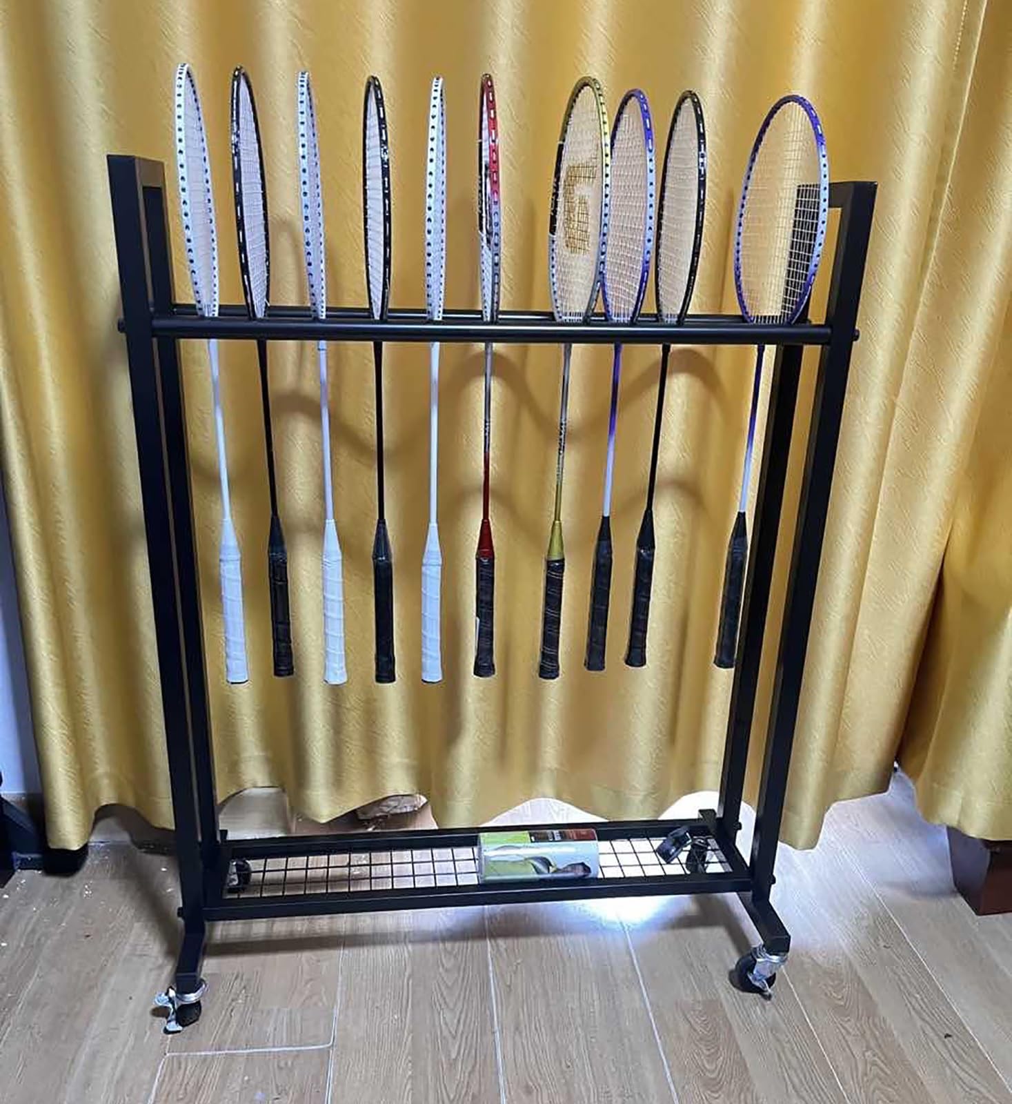 Tennis Rack Large Adjustable Et Storage Rack – Floor Standing Metal ...