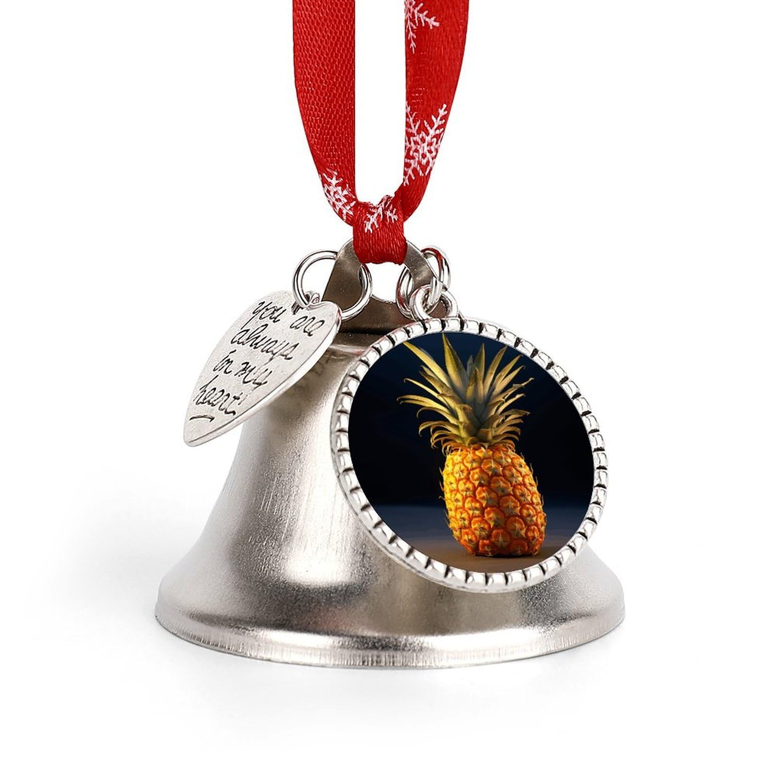 Pineapple Fruit Christmas Bell Small and Compact Christmas Jingle Bell Ornament Christmas Tree Hanging Best Wishes Bells Pendant Party Festival Decor
