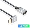 Cable extensor HDMI 4K GINTOOYUN con ángulo de 90 grados hacia arriba, cable extensor HDMI macho a hembra 4K@60Hz, cable HDMI corto para HDTV, reproductor Blu-ray, proyector, monitor, cine en casa, etc. (ángulo hacia arriba) 3
