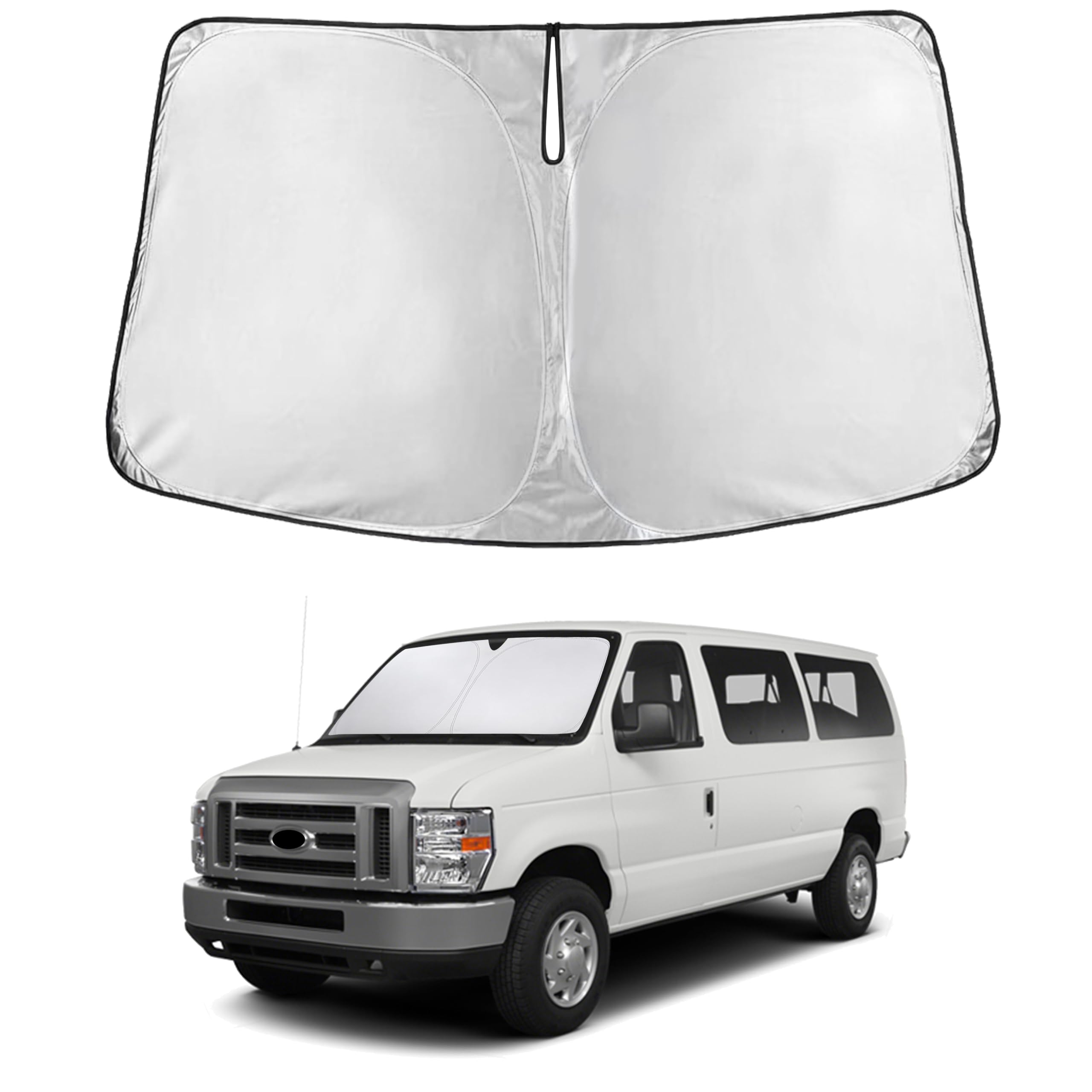EcoNour Windshield Sunshade Compatible for Ford Econoline ESeries 1992-2026