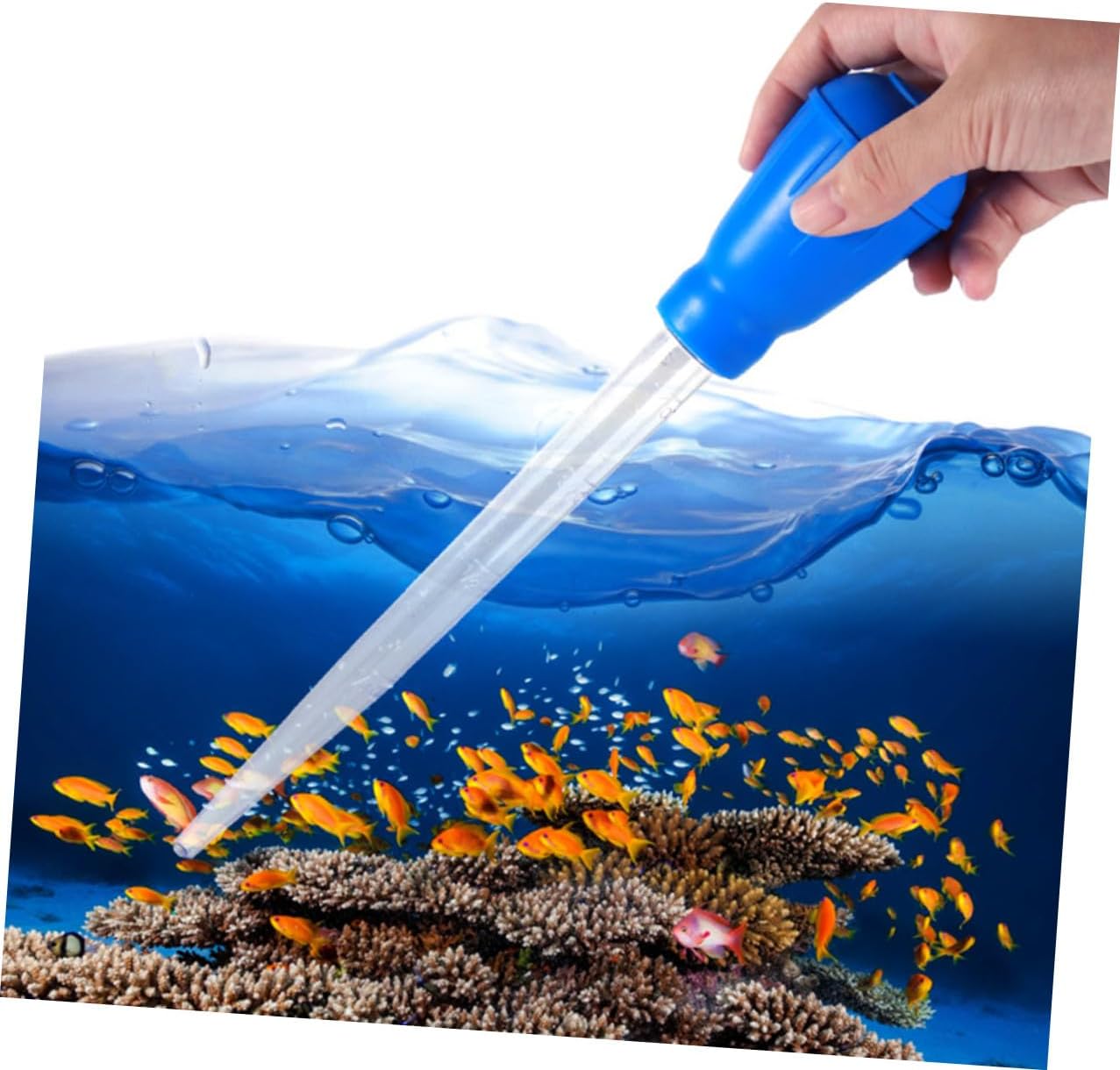 Hemoton Aquarium Faeces Cleaner and Gravel Siphon Tool Set with Long Nozzle Manual Mini Fish Tank Water Changer Efficient Aquarium Gravel Vacuum Cleaner Random Color