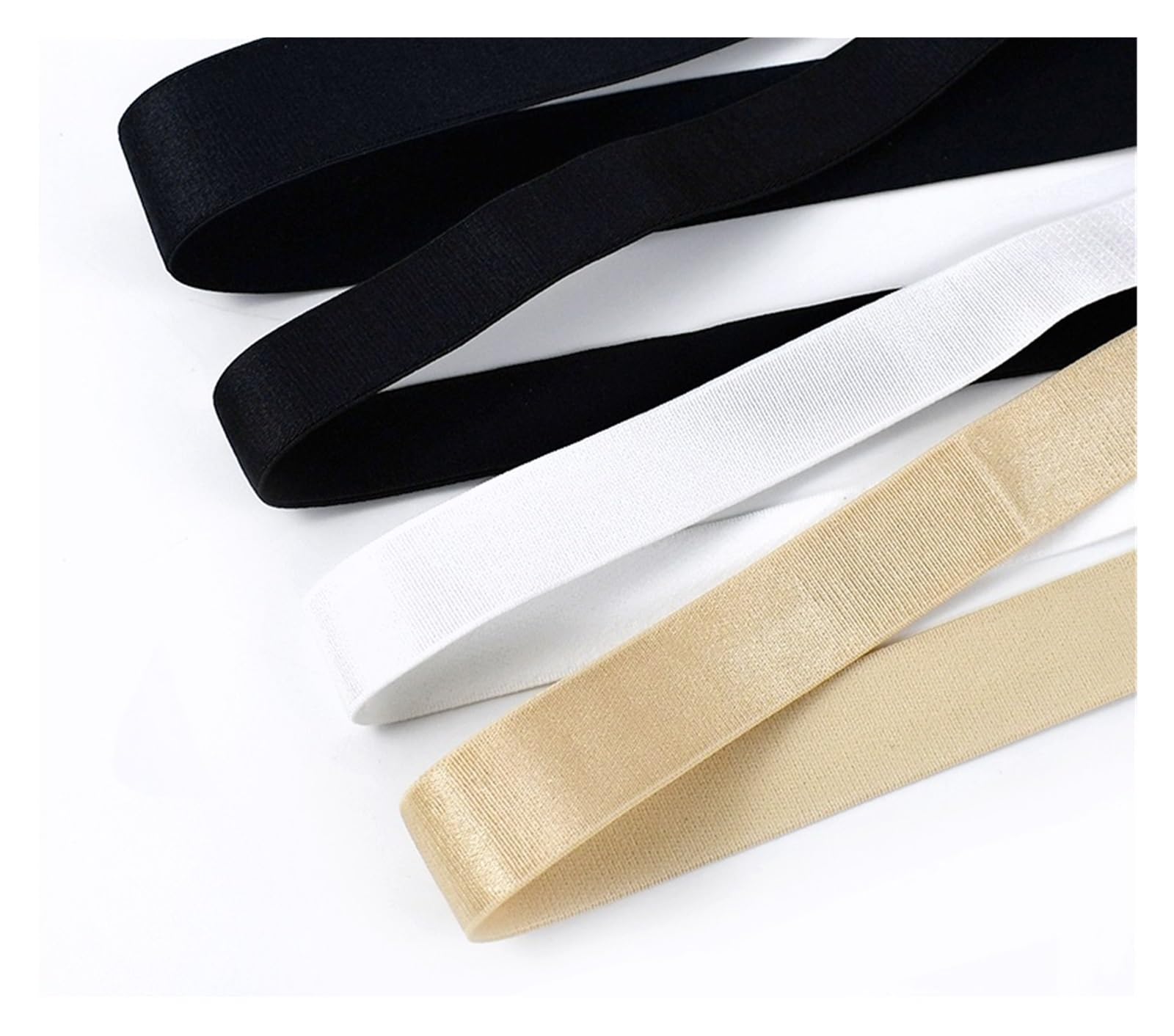 Banda elástica de nailon for sujetador, ropa interior, cinta de goma for pantalones, correas elásticas, accesorios de costura DIY, 20 metros, 6-30mm(Black,30mm)