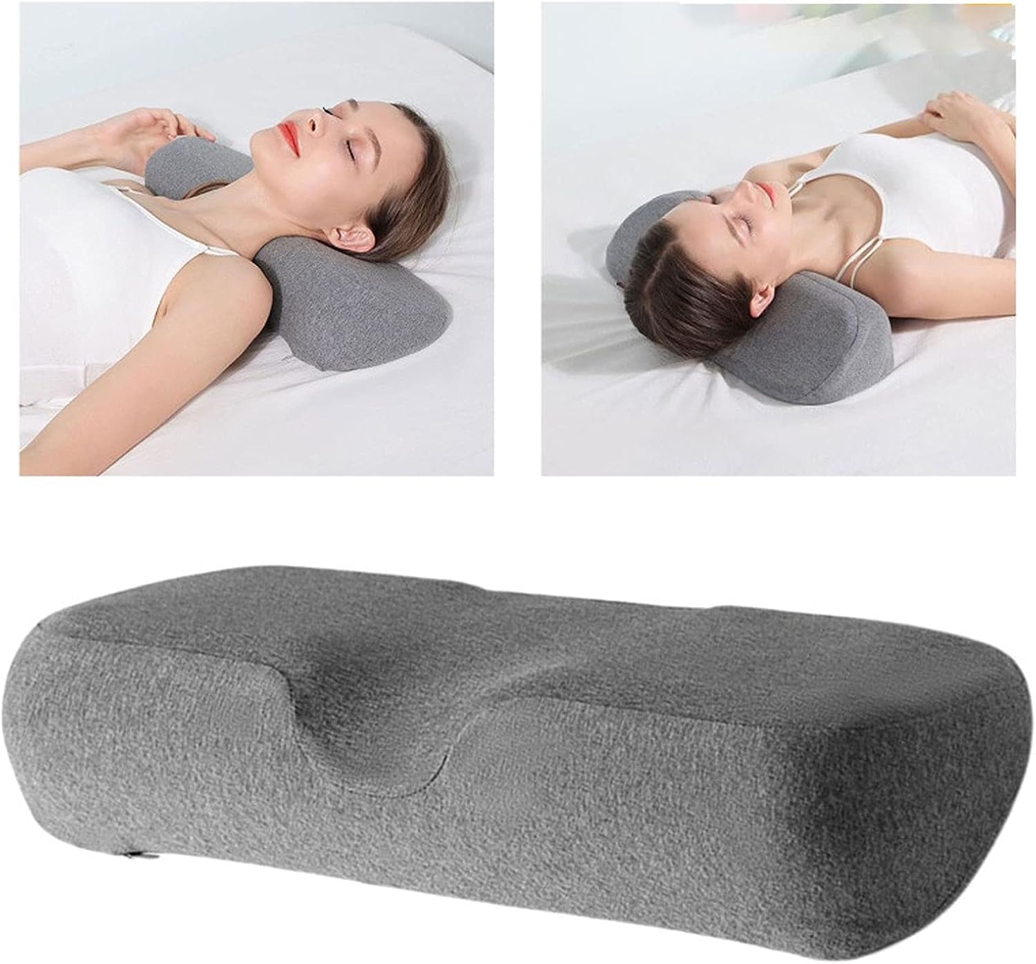 MayMax Cojin Cervical de Espuma viscoelastica, rulo de Apoyo para el Cuello con Funda Extraible y Lavable, para Descansar en el Sofa, la Cama, el Coche o la Oficina