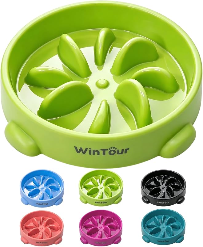 Comedouro Lento para Cães e Gatos WinTour com Labirinto Floral em PP, 19,5 x 19,5 x 3,7 cm, Pacote com 1