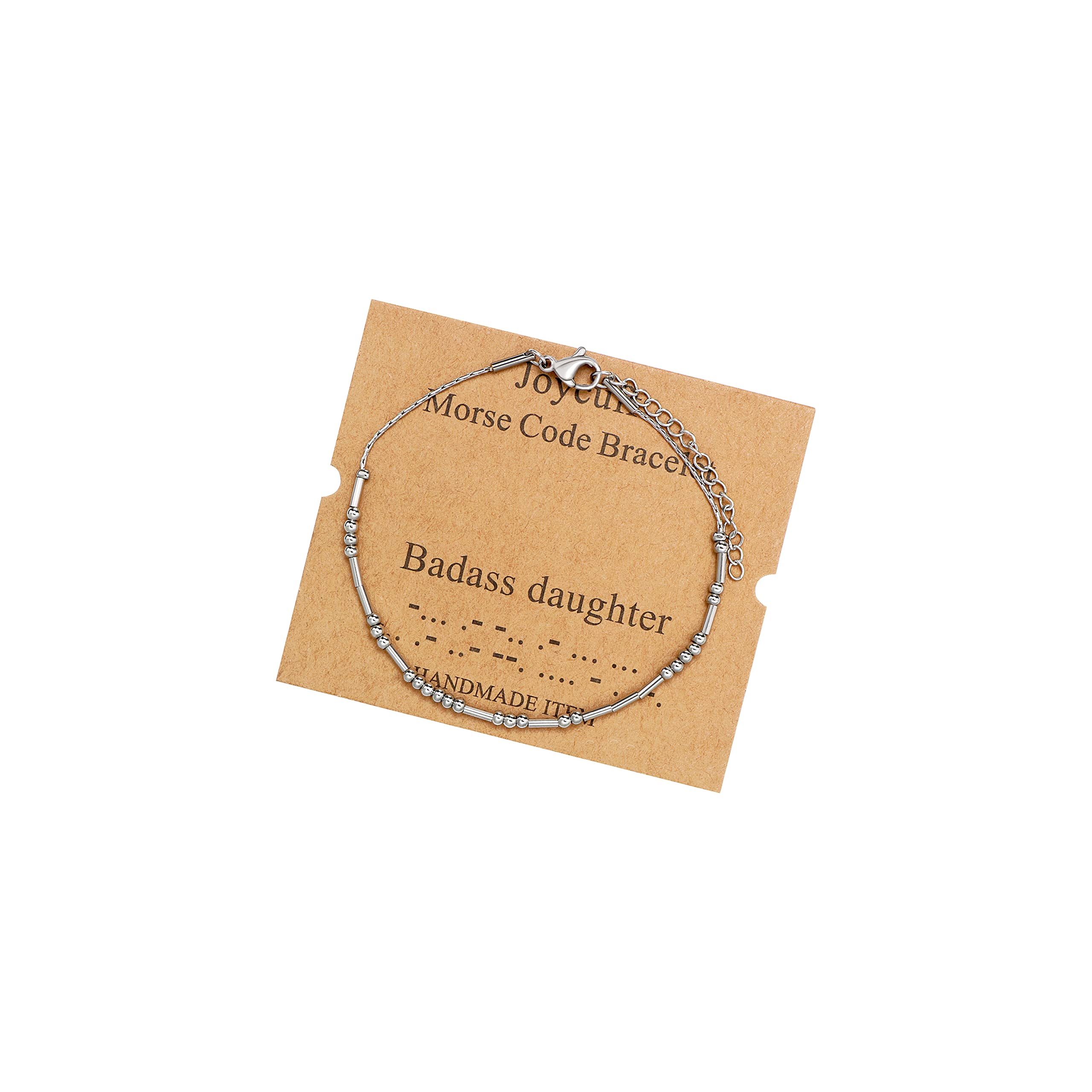 Morse Code Bracelets for Women, Gold Silver Stainless Steel Beads Bracelets