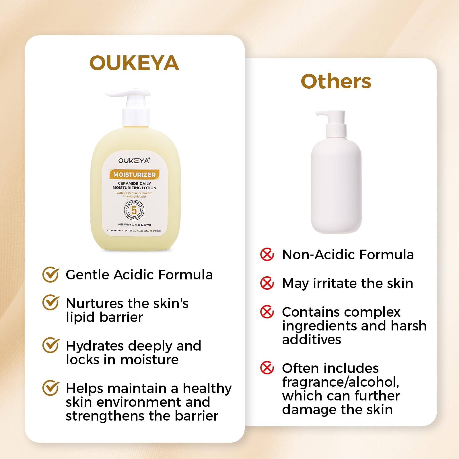 OUKEYA Balsam do ciała, 5 ceramidów, 280 ml