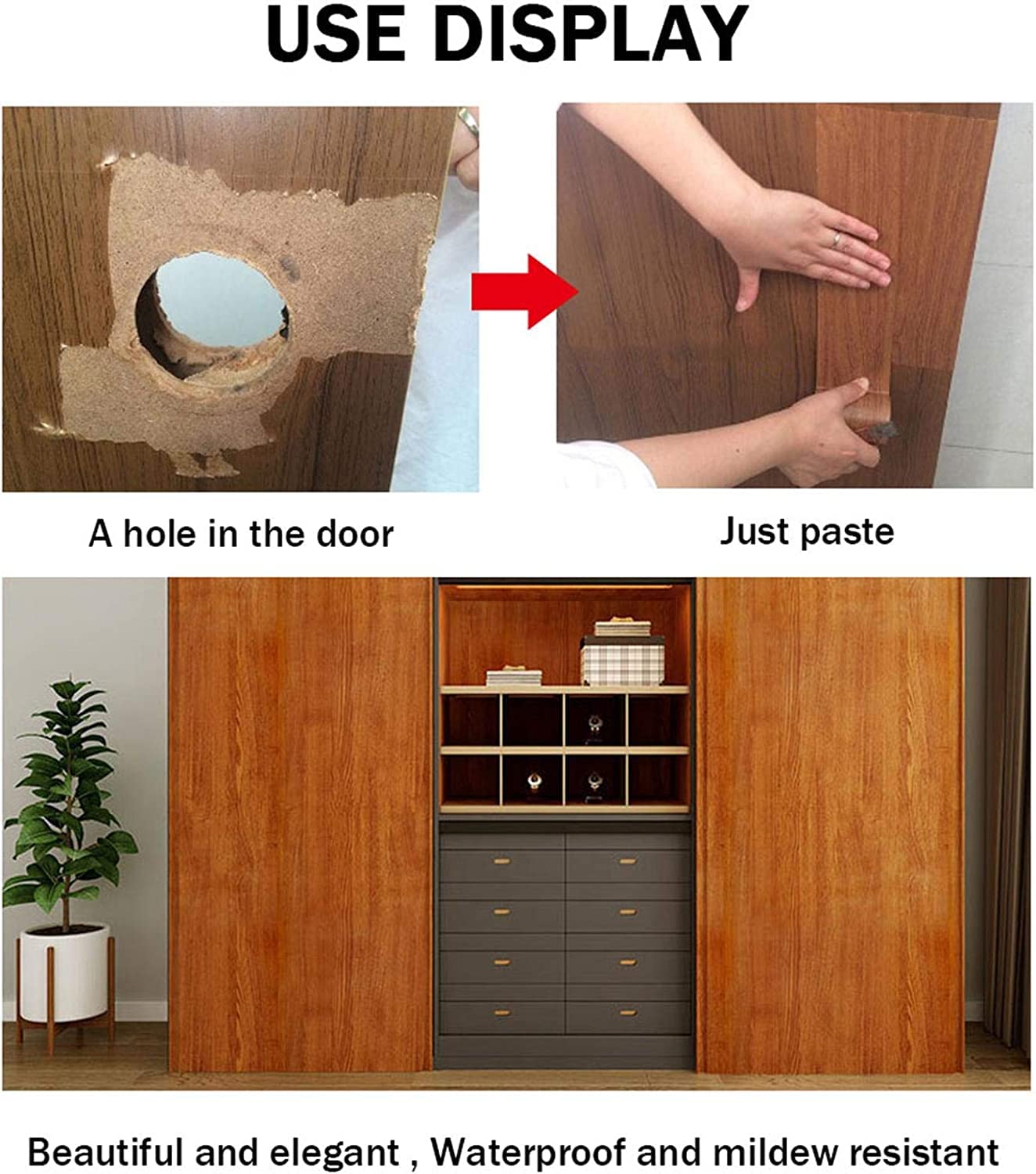 Cinta de Reparación Con Efecto de Madera Impermeable Para Suelos Laminados - Adhesiva, Simulación de Grano de Madera Para Arañazos