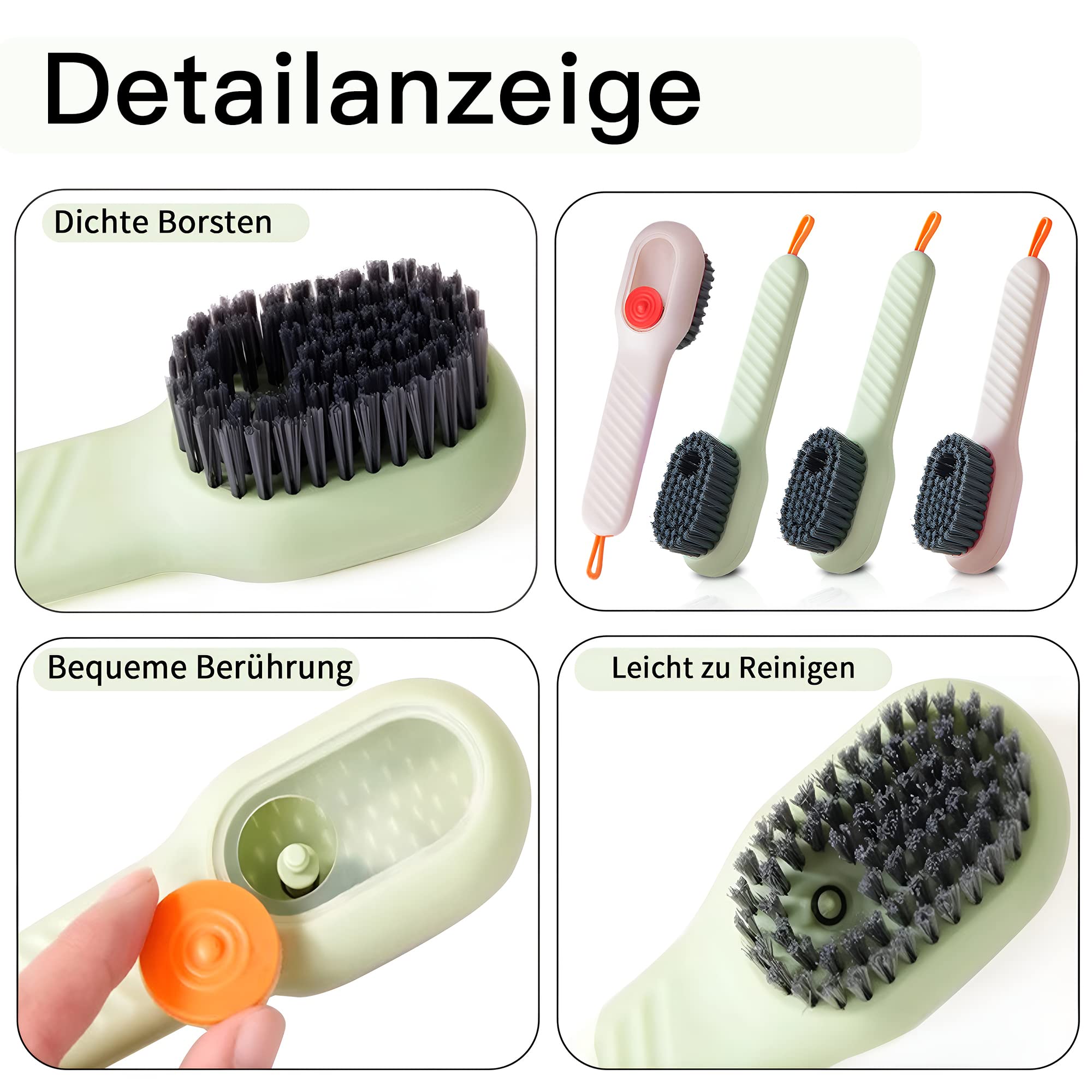Lot de 2 brosses à chaussures - Brosse de nettoyage pour le sol Lot de 2 brosses à chaussures - Brosse de nettoyage pour le sol