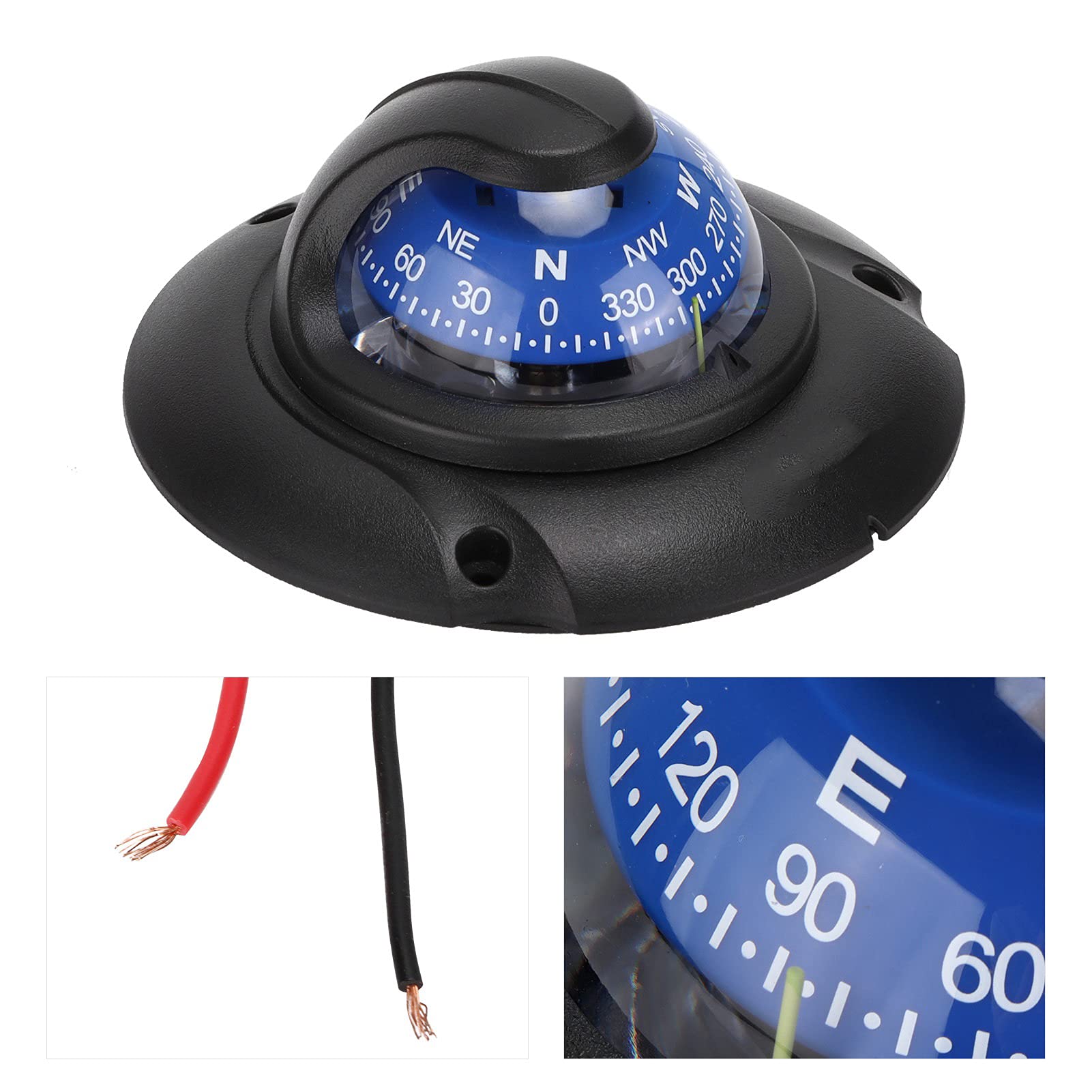 Marine Compas, Multifunktions-Boots-Compas-Armaturenbrett Mit LED-Licht, Magnetische Compas Für Marine-Yacht-Wandern